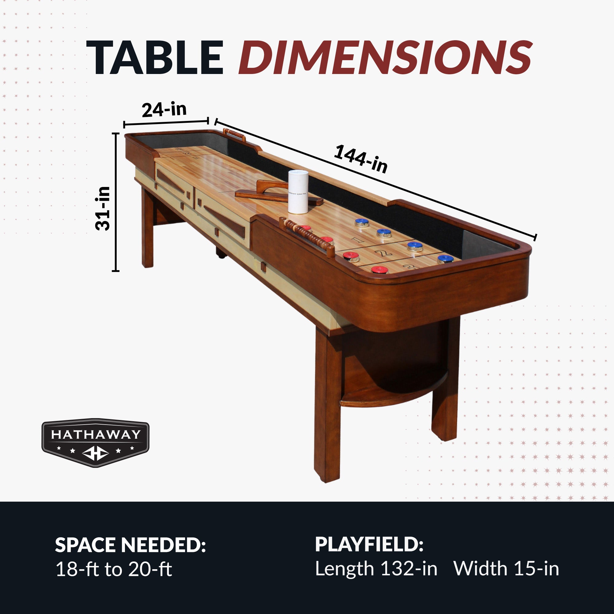 Merlot 12-ft Shuffleboard Table - Walnut Finish - image 2