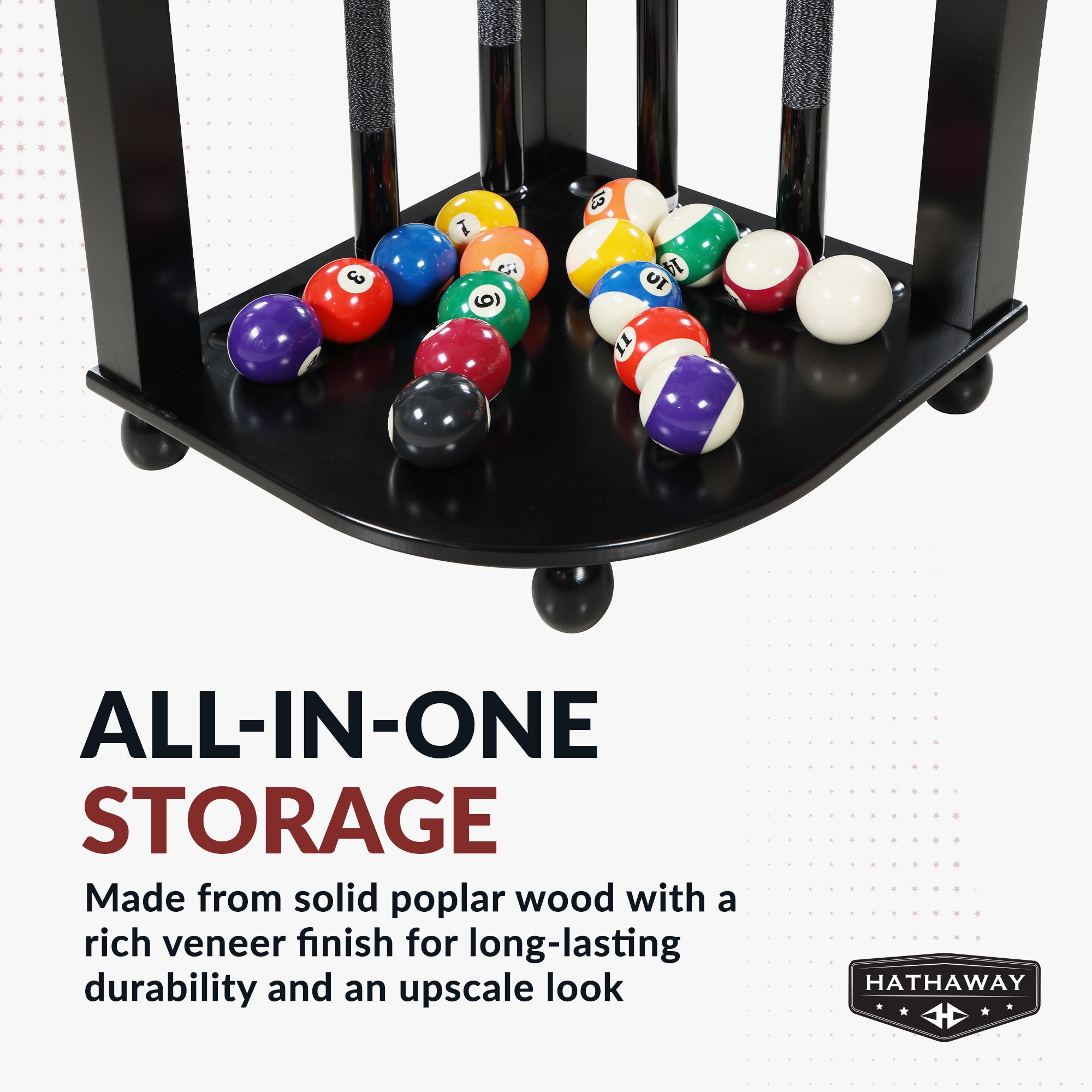 Regent 28-in Corner Floor Billiard Cue Rack - Black Finish - image 6