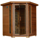 Whistler 4-Person Cedar Corner Infrared Sauna with 10 Carbon Heaters