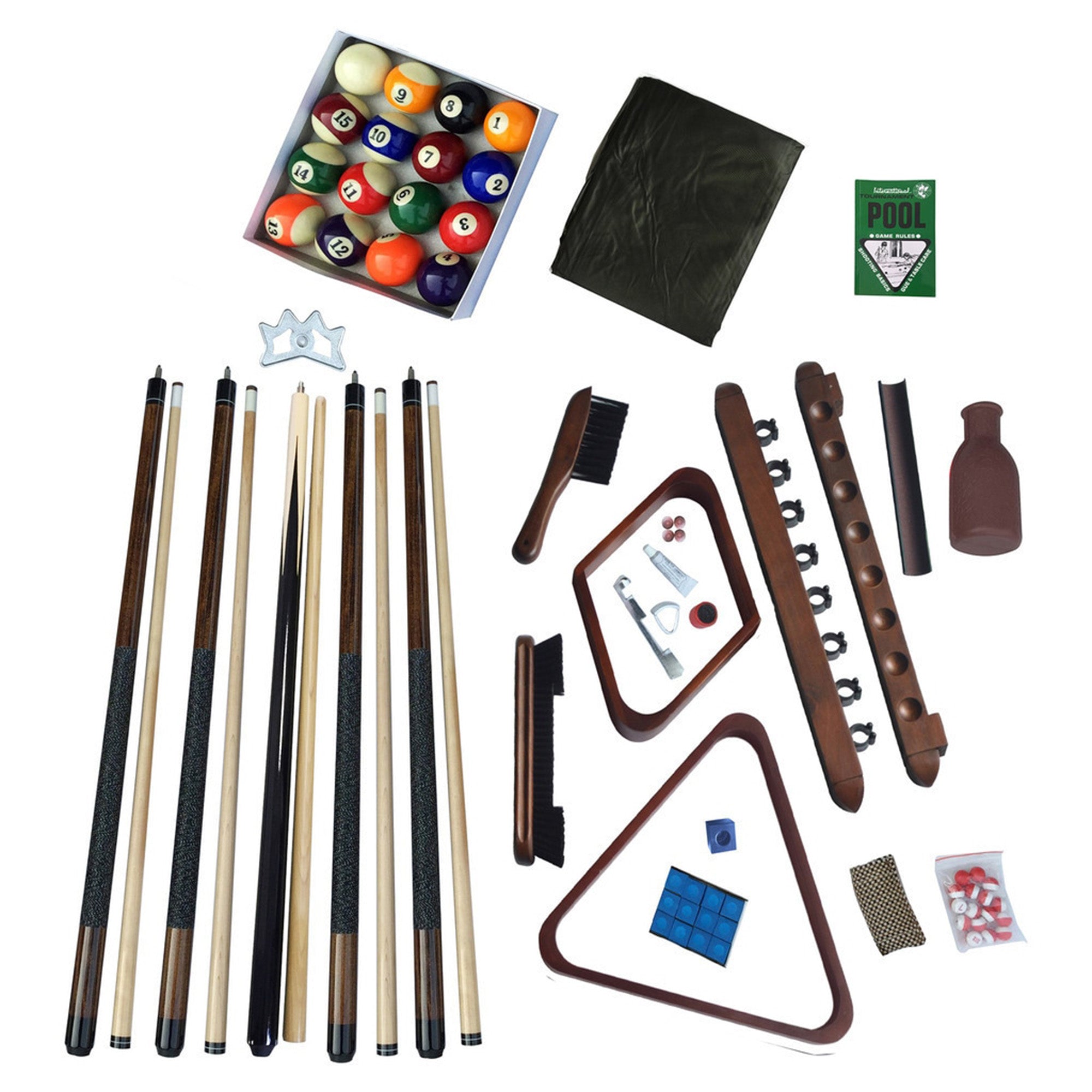Deluxe Billiards Accessory Kit - Walnut Finish