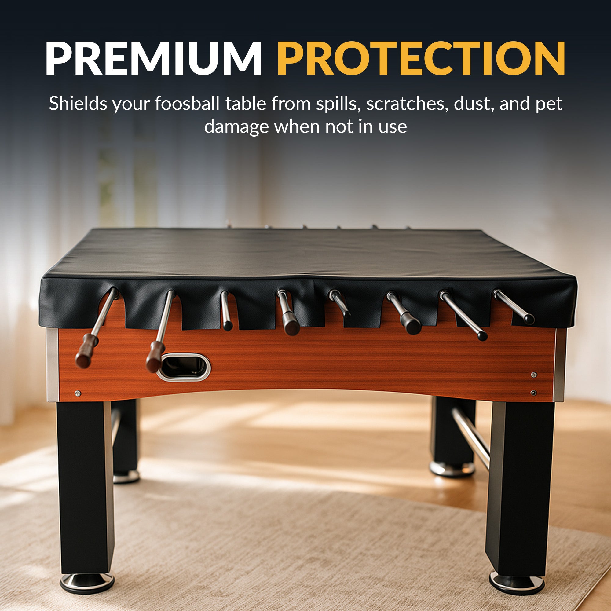 56-in Foosball Table Cover - Fitted - Black - image 4