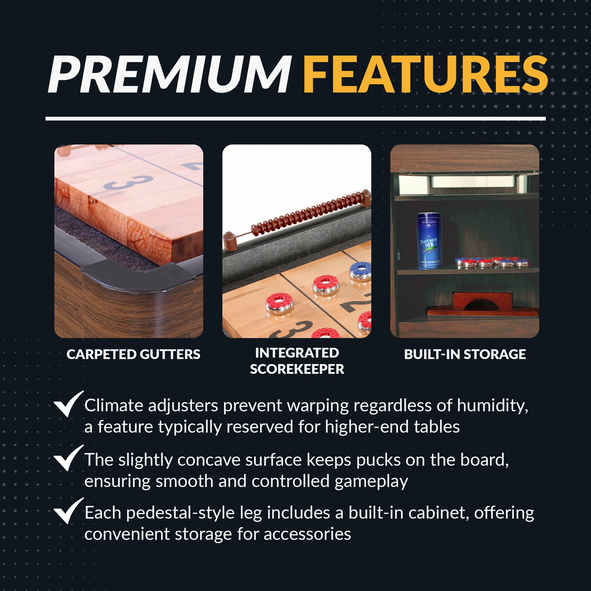 Challenger 9-ft Shuffleboard Table - Walnut Finish - image 5