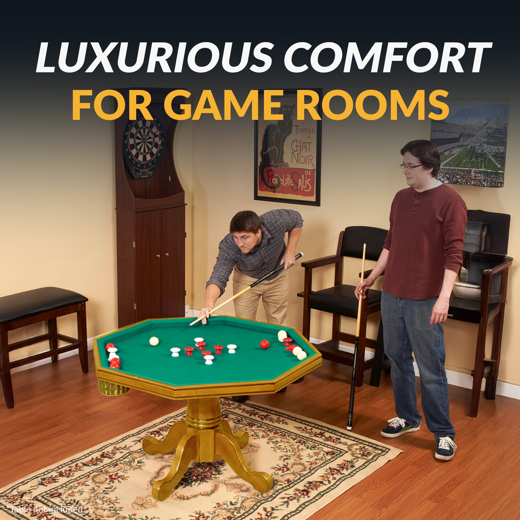 Kingston 48-in Poker Table Combo Set with 4 Arm Chairs - Oak Finish - image 6