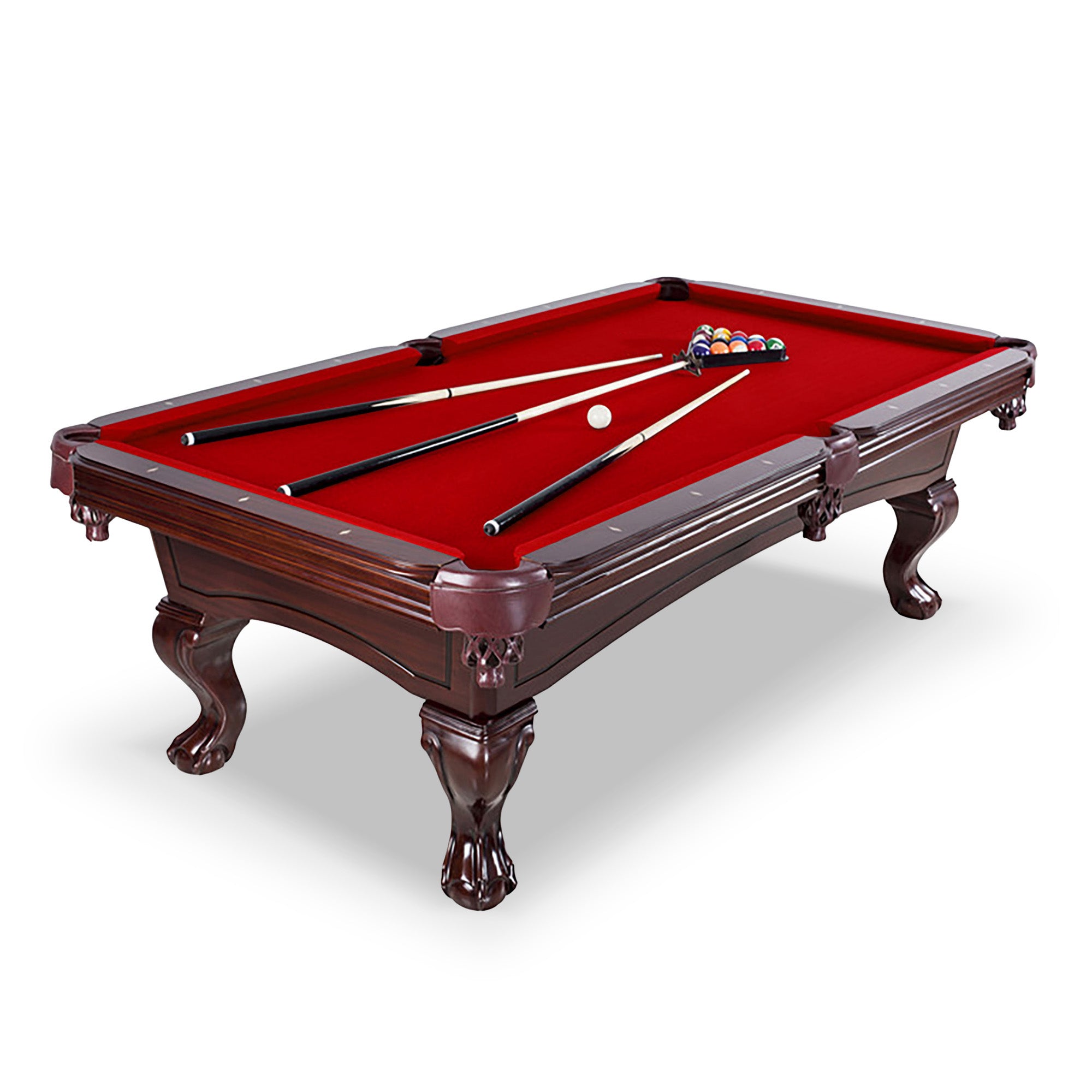 Augusta 8-ft Pool Table - Mahogany Finish with Red Felt - image 2