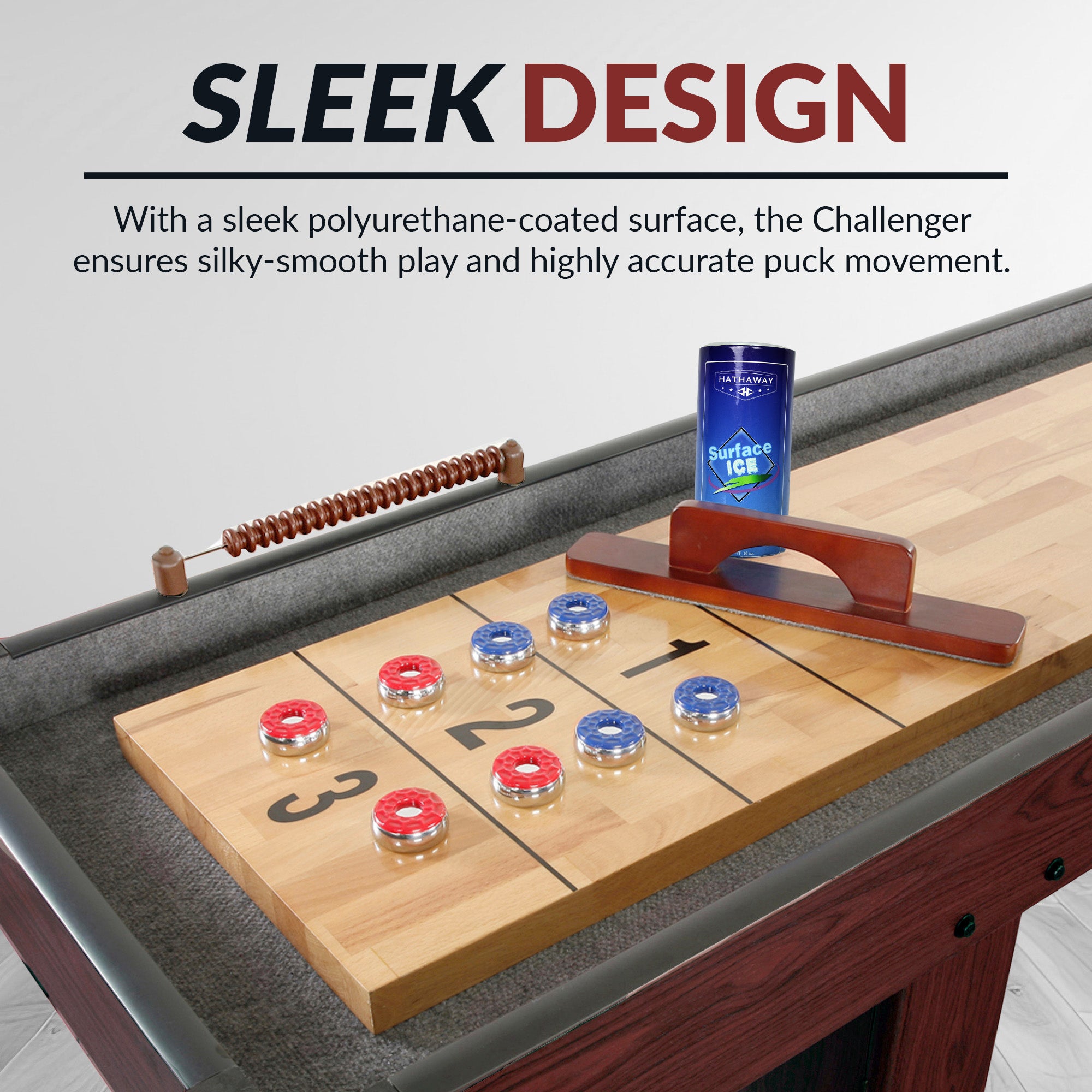 Challenger 9-ft Shuffleboard Table - Dk Cherry Finish - image 7