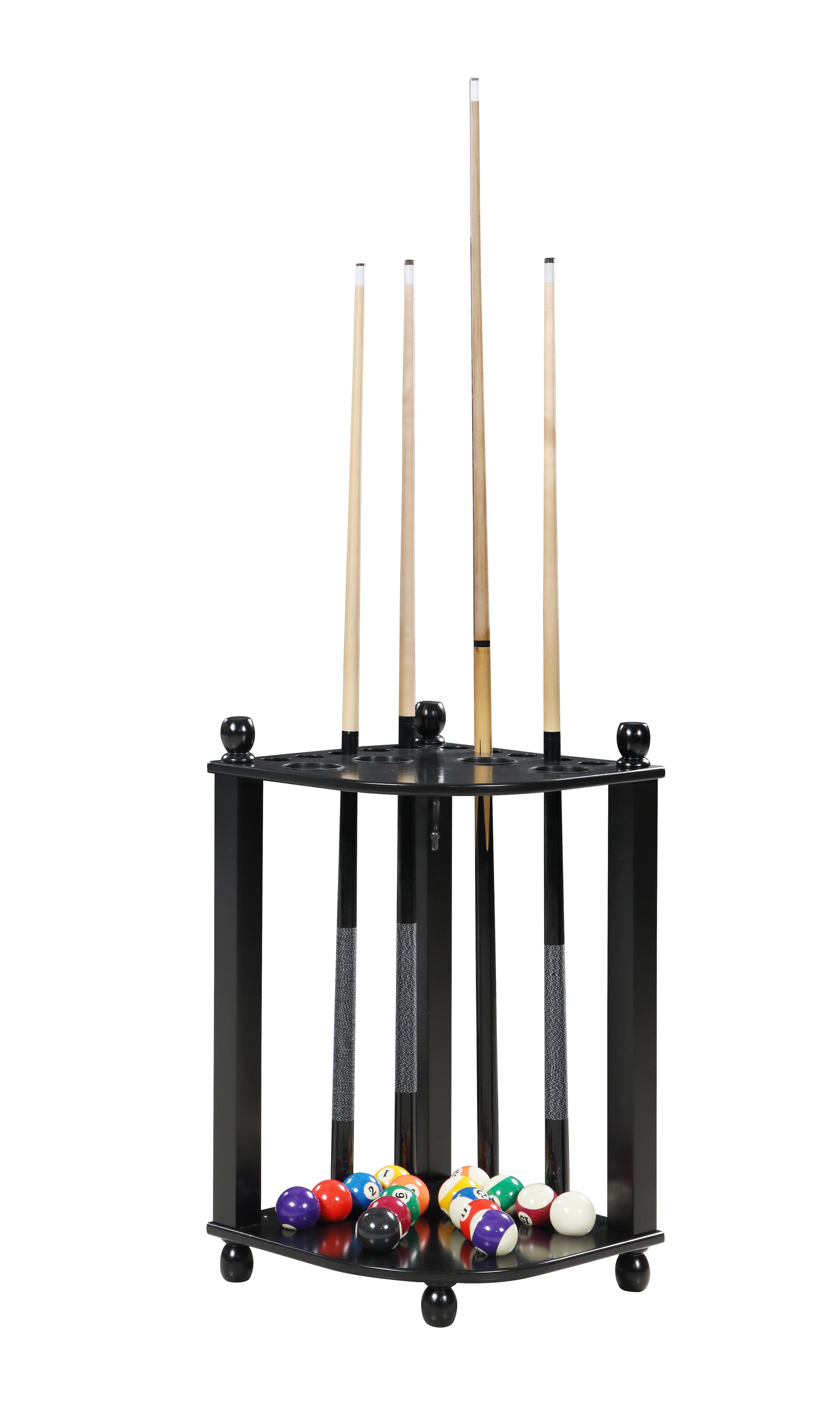 Regent 28-in Corner Floor Billiard Cue Rack - Black Finish