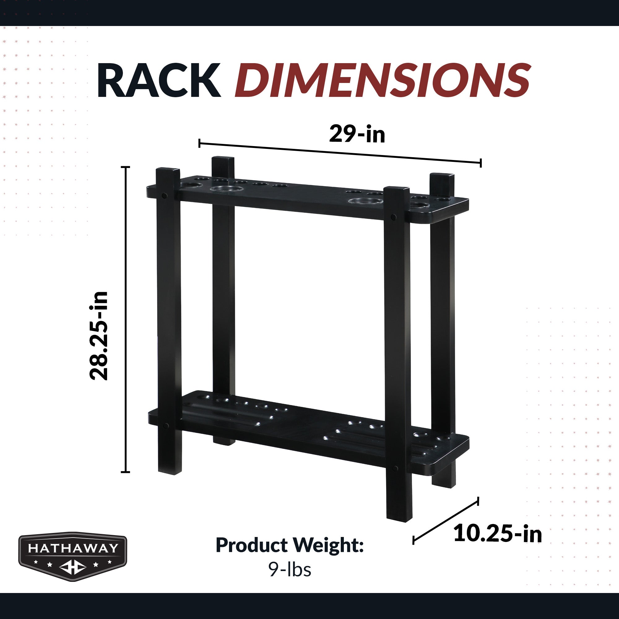 Classic 28-in Floor Billiard Cue Rack - Black Finish - image 3