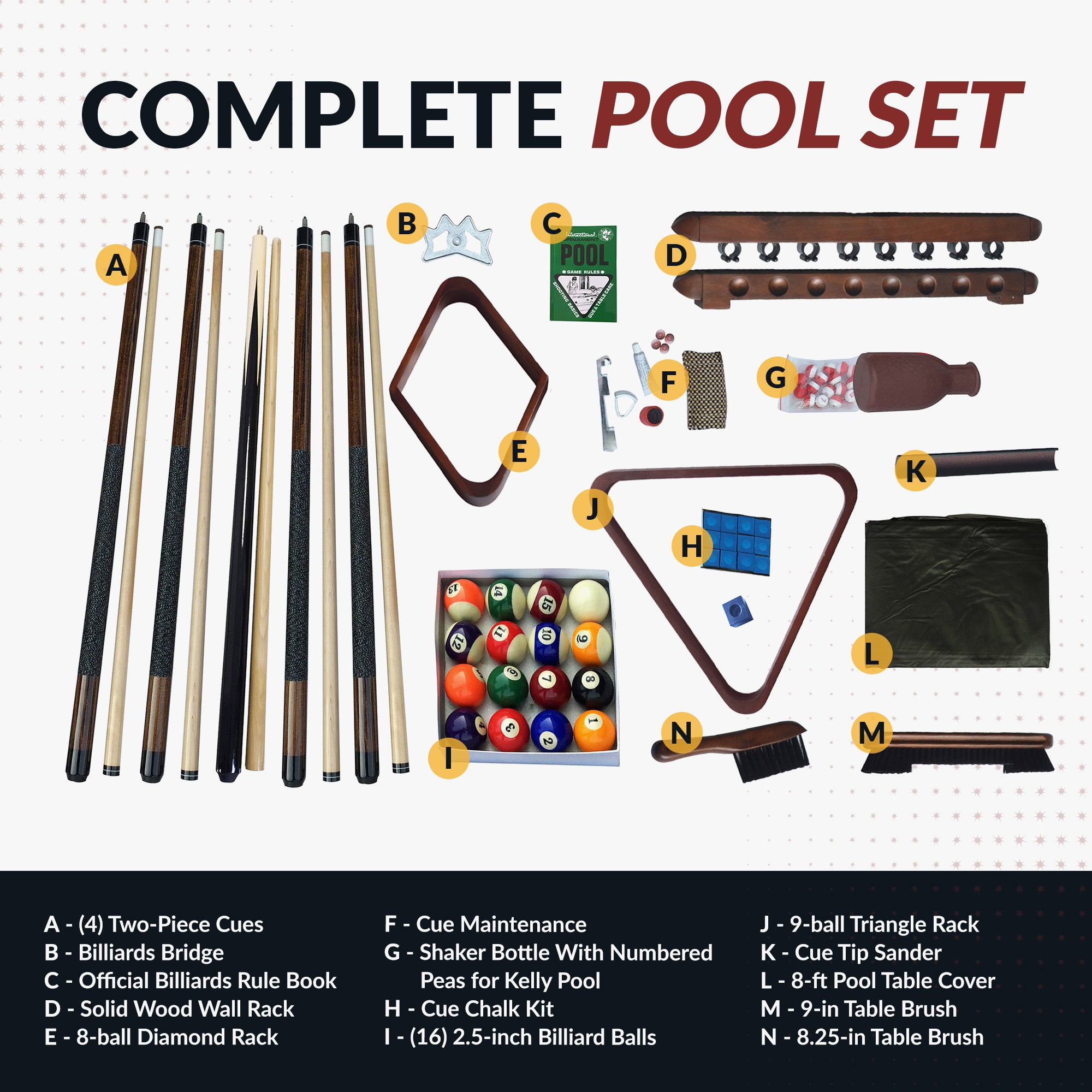 Deluxe Billiards Accessory Kit - Walnut Finish - image 2