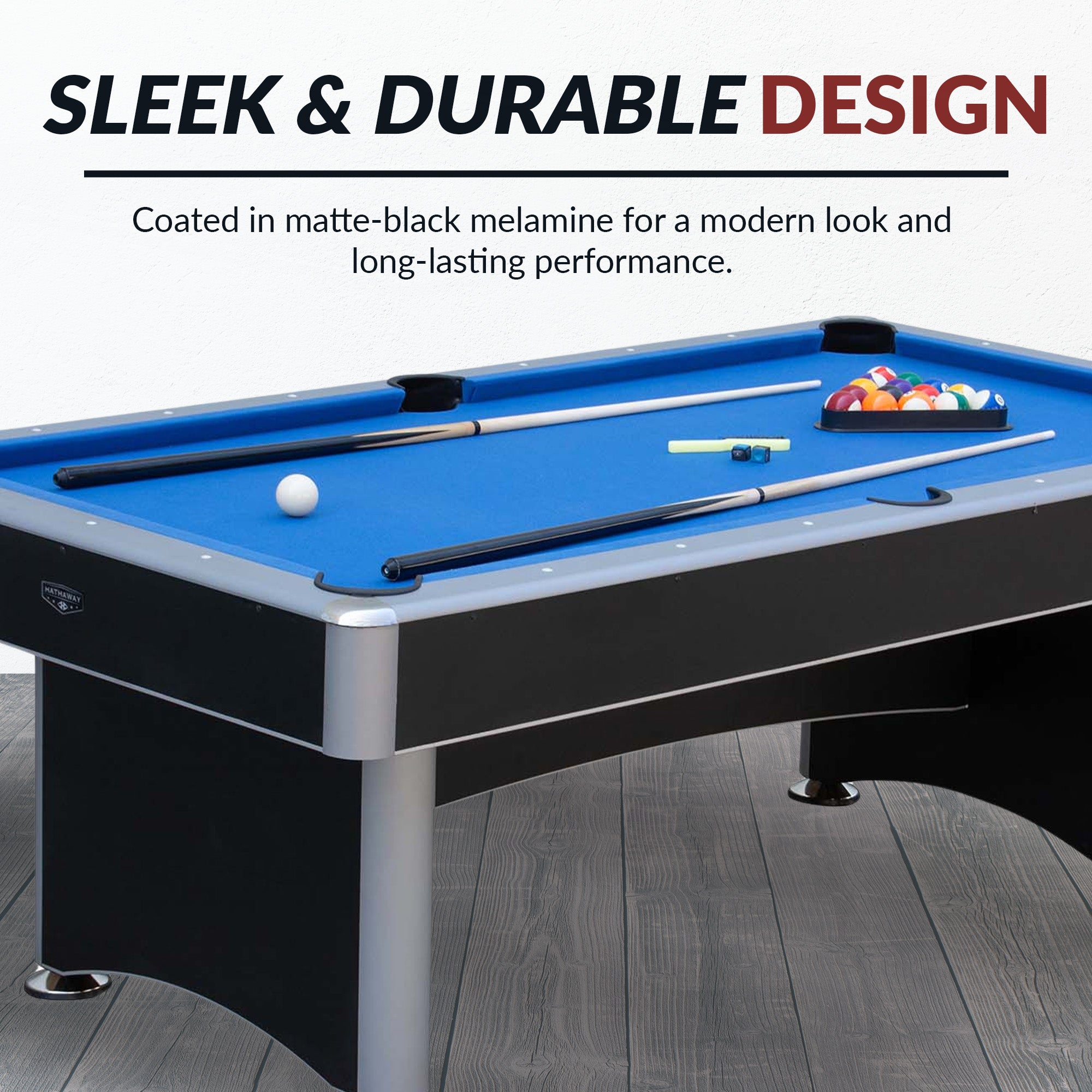 Maverick II 7-ft Pool Table with Table Tennis Top - Black with Blue Felt - image 7