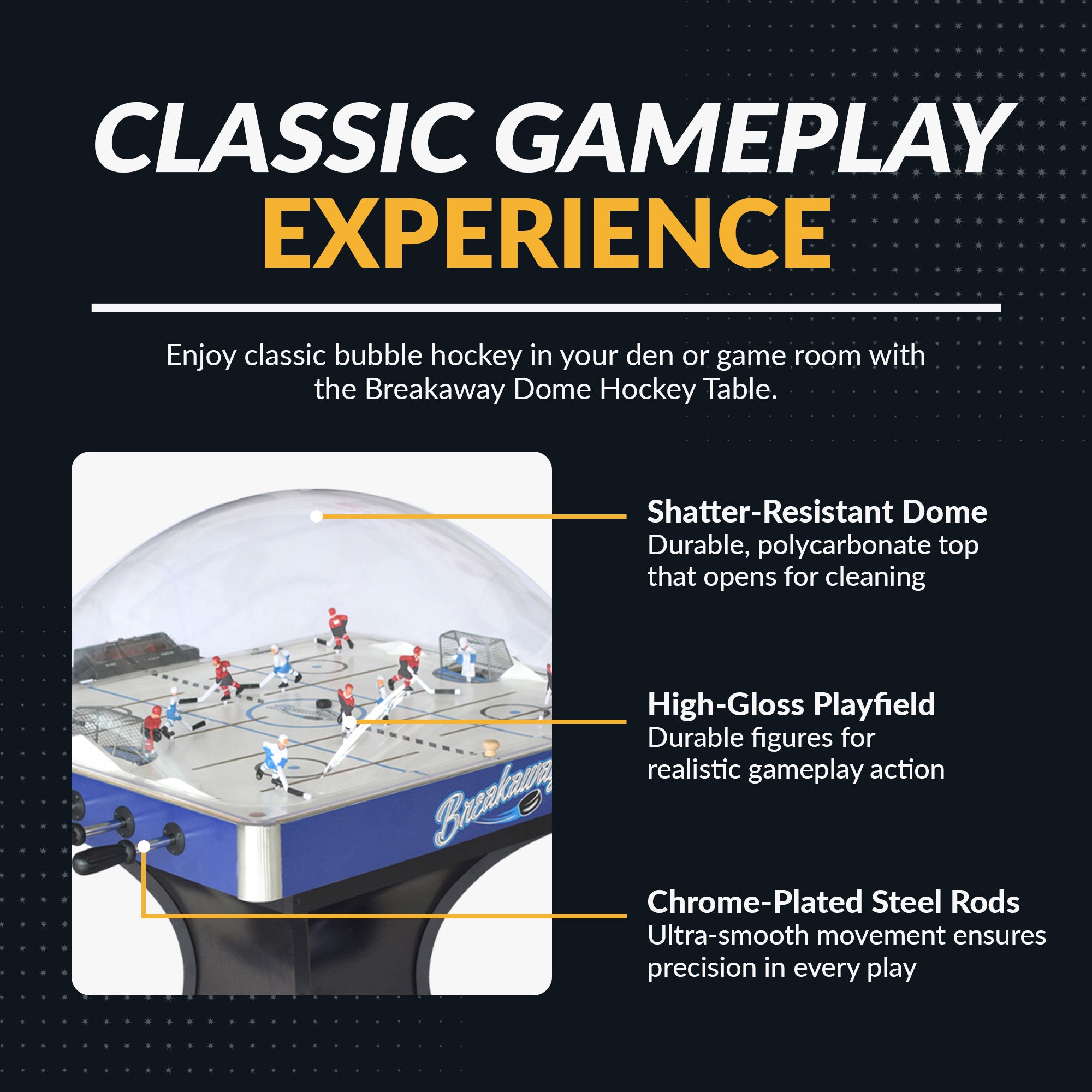Breakaway 41-in Dome Hockey Table with LED Scoring - image 4