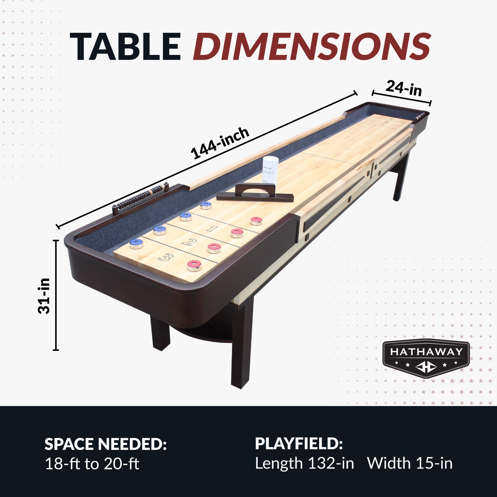 Merlot 12-ft Shuffleboard Table - Espresso Finish - image 2