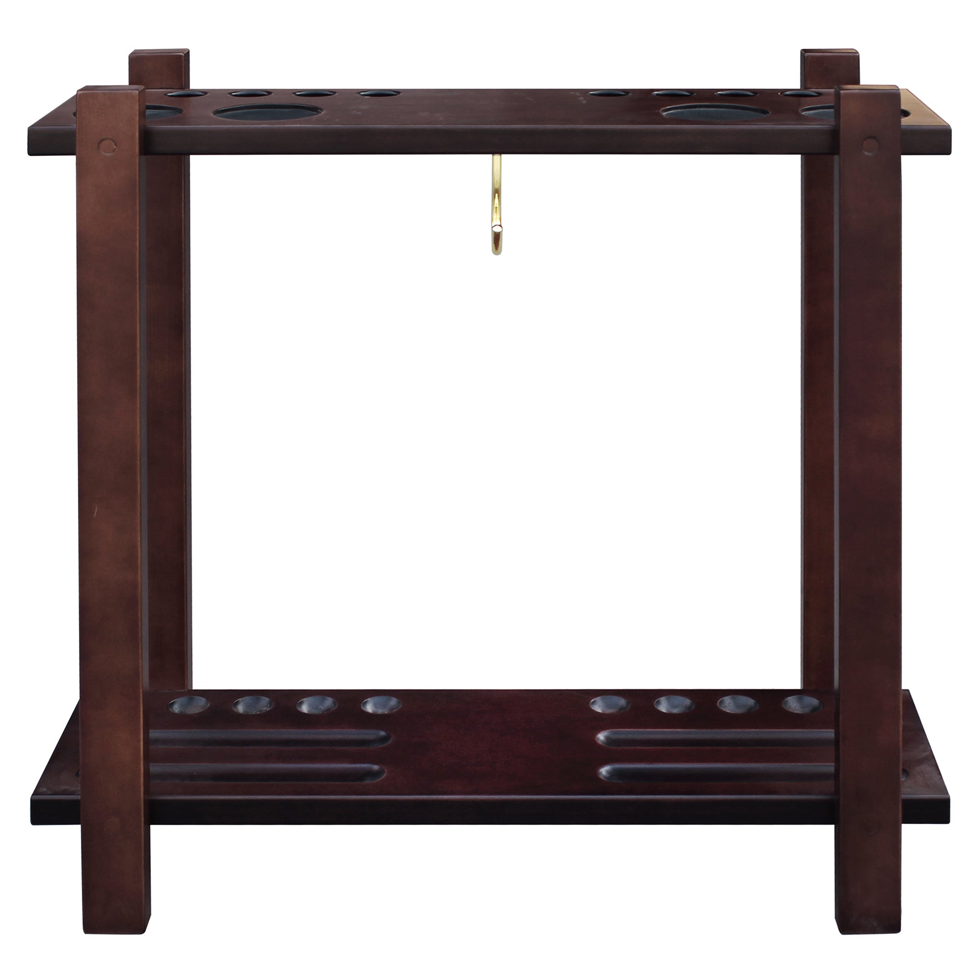 Classic 28-in Floor Billiard Cue Rack - Mahogany Finish