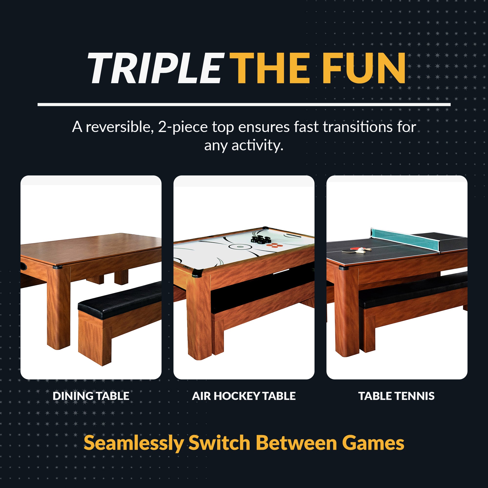 Sherwood 7-ft Air Hockey Table Combo Set with Benches - image 4