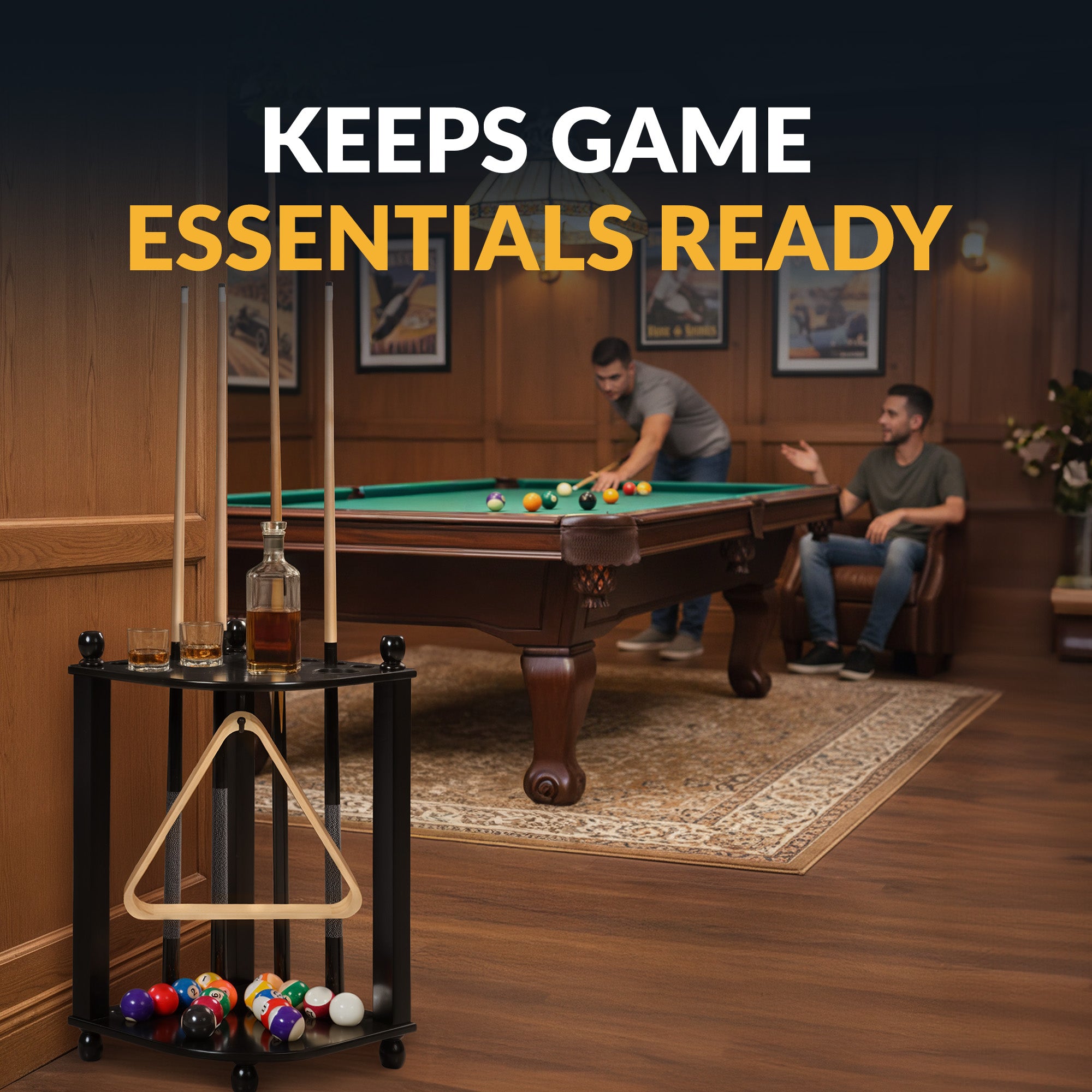 Regent 28-in Corner Floor Billiard Cue Rack - Black Finish - image 7