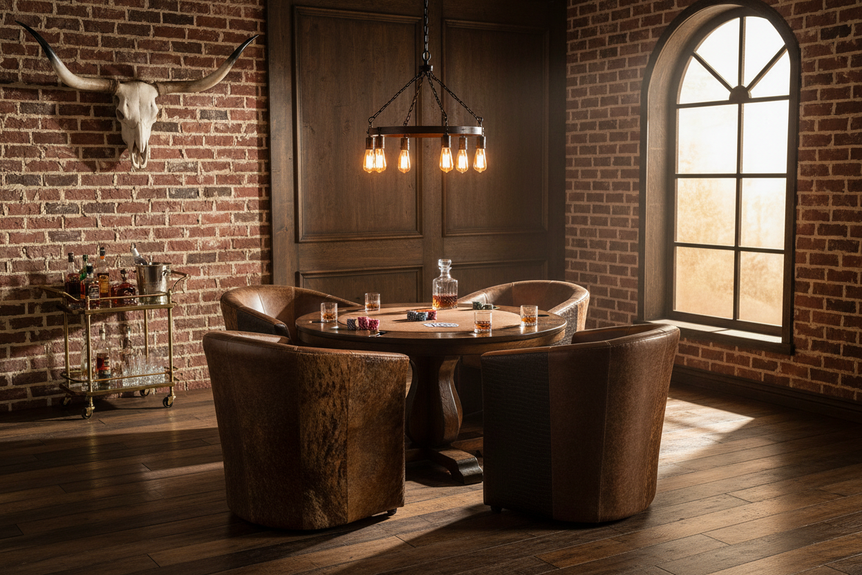 Old West Rustic Poker Chair - Game Room