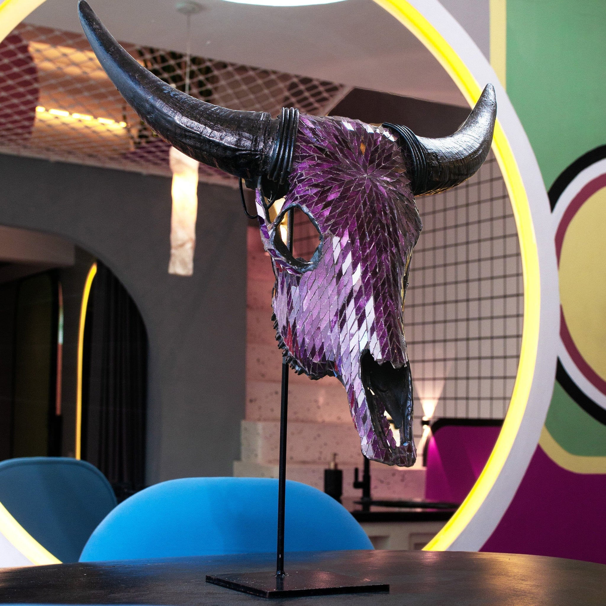 Cow Skull - Purple Mirror // Mosaic Finish