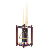 Regent 28-in Corner Floor Billiard Cue Rack - Mahogany Finish