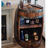 Bourbon or Wine Barrel Open Barrel Shelf Cabinet