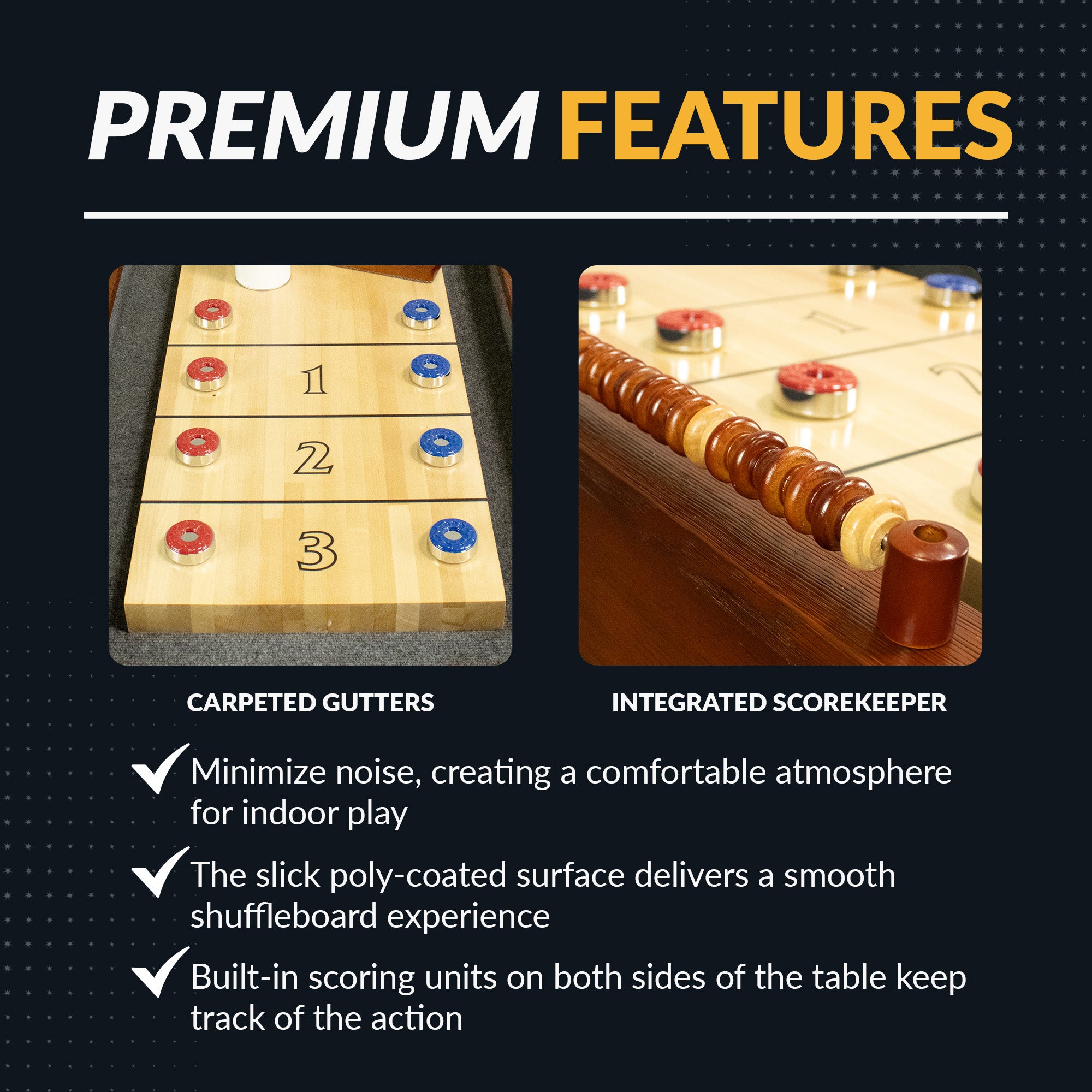Cheyenne 12-ft Shuffleboard Table - Rustic Oak Finish - image 6