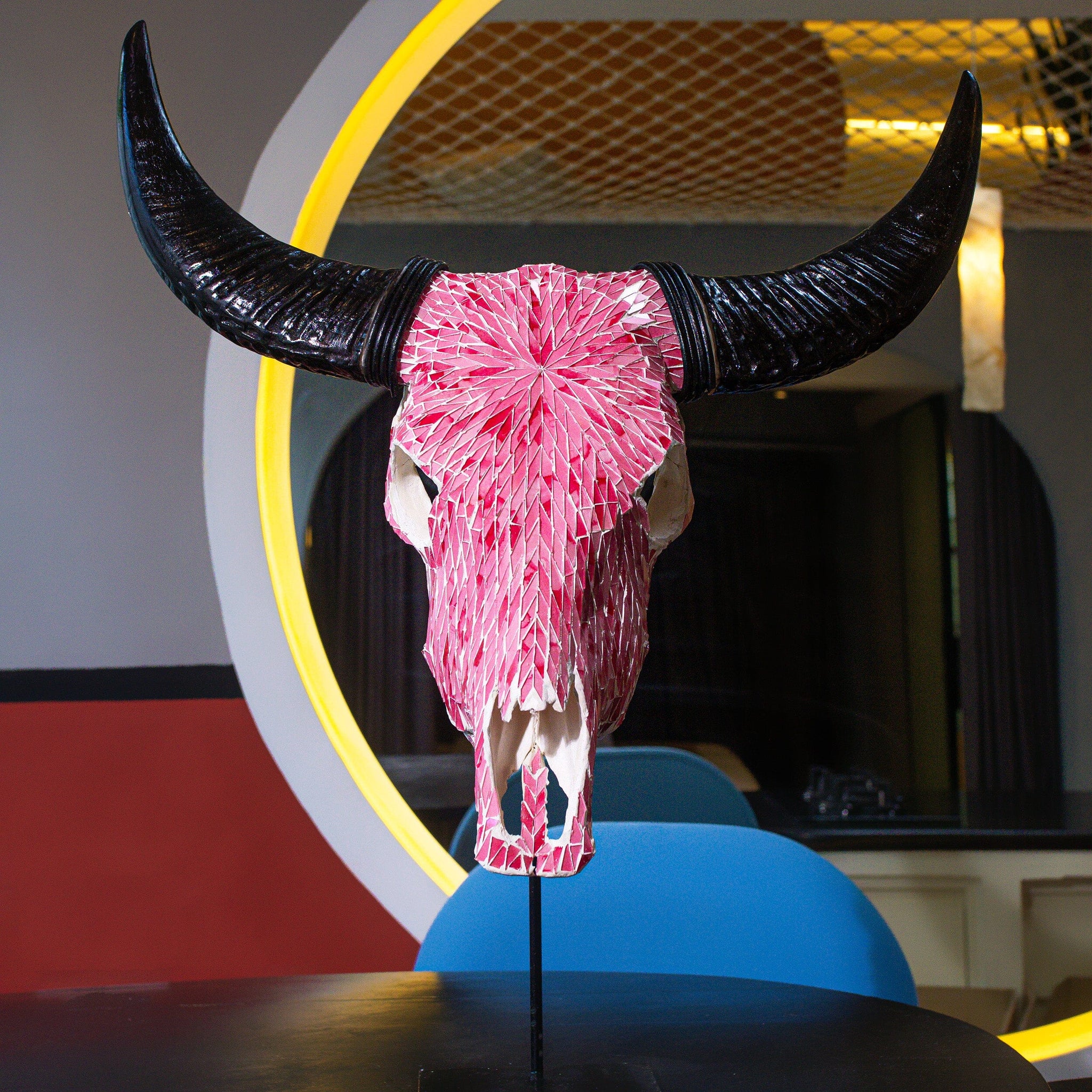 Cow Skull - Pink Mirror // Mosaic Finish