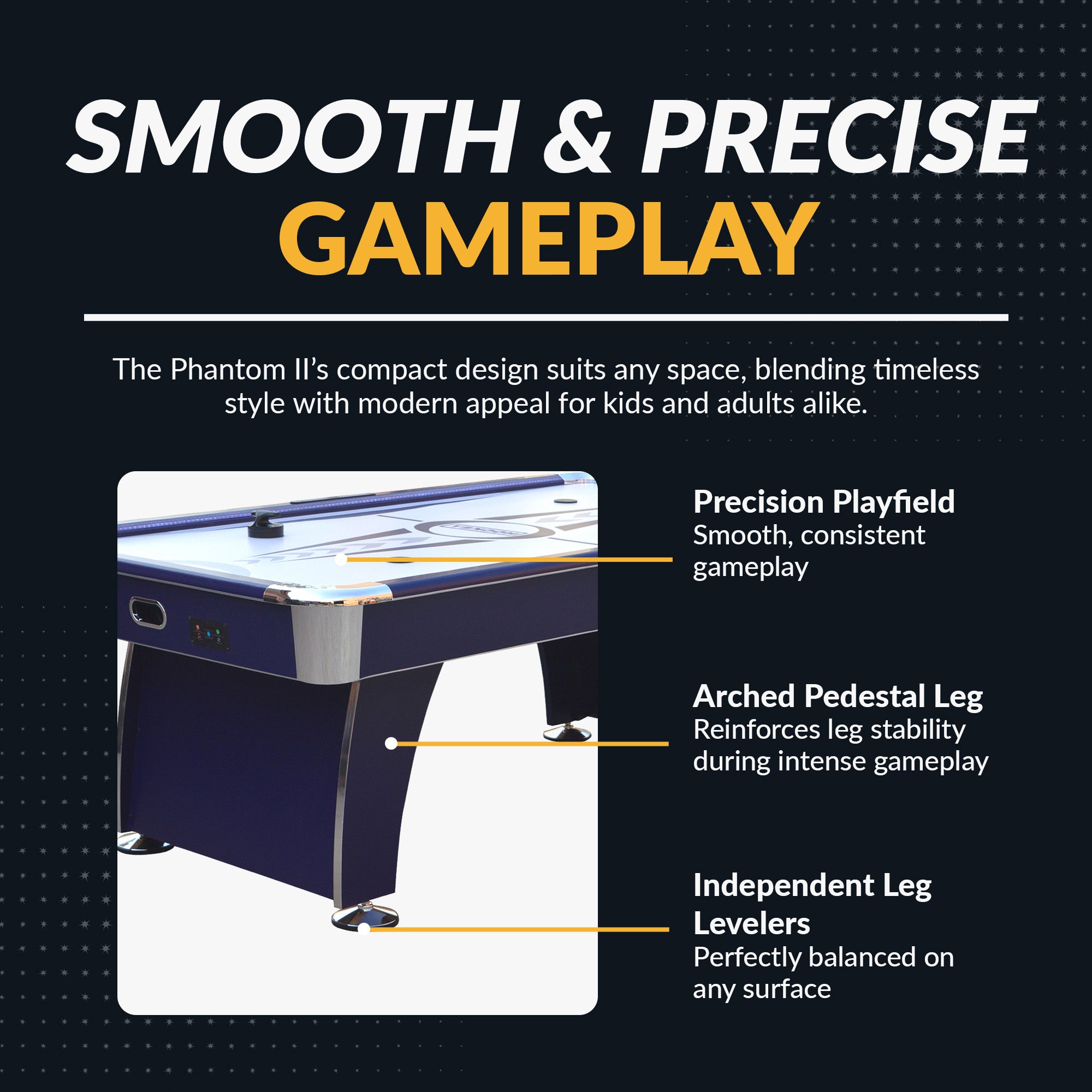 Phantom II 90-in Air Hockey Table with LED Scoring and Lights - image 4