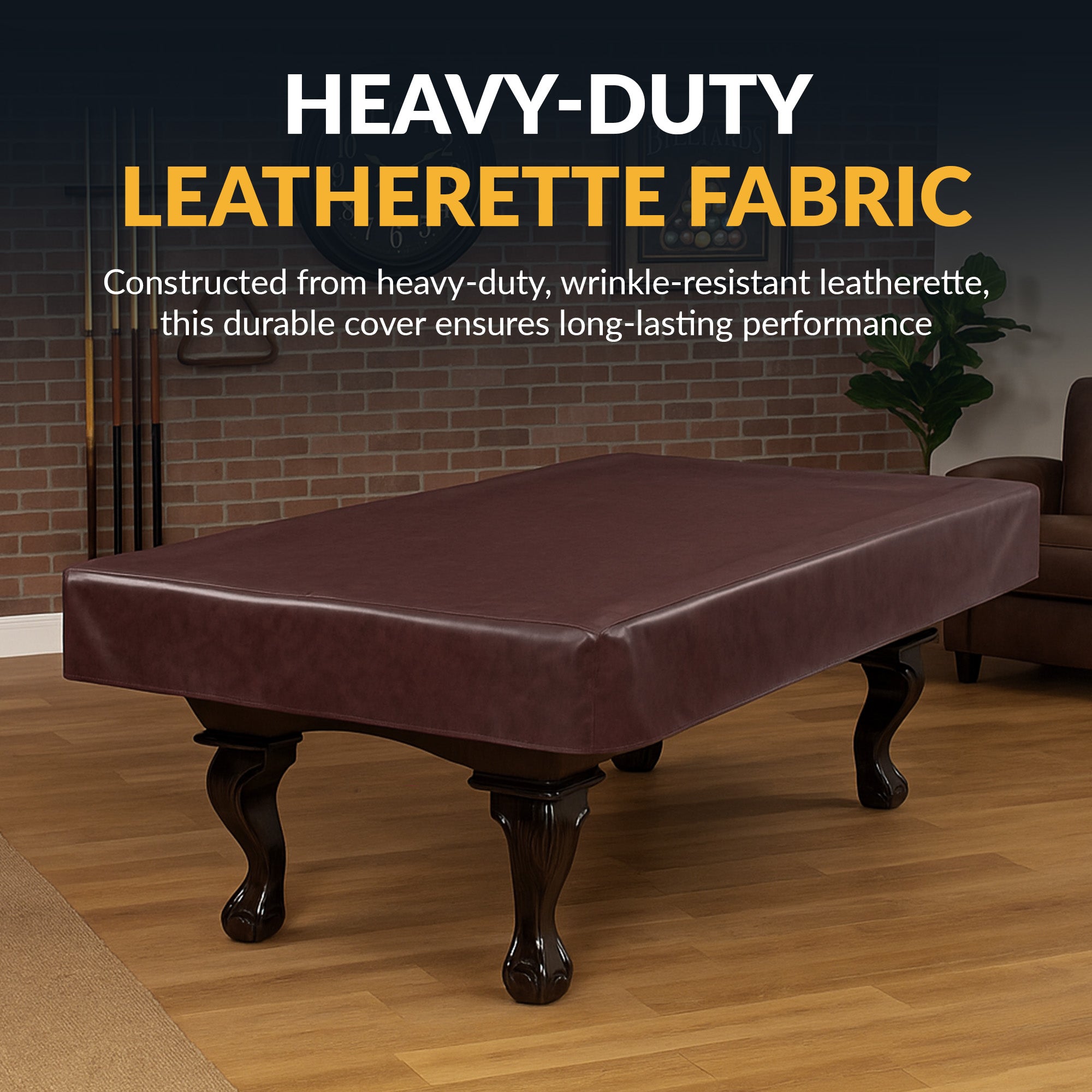 8-ft Billiard Table Cover - Fitted - Brown - image 3
