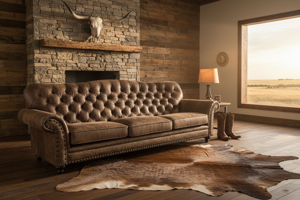 Remington Tufted Sofa - Country Western