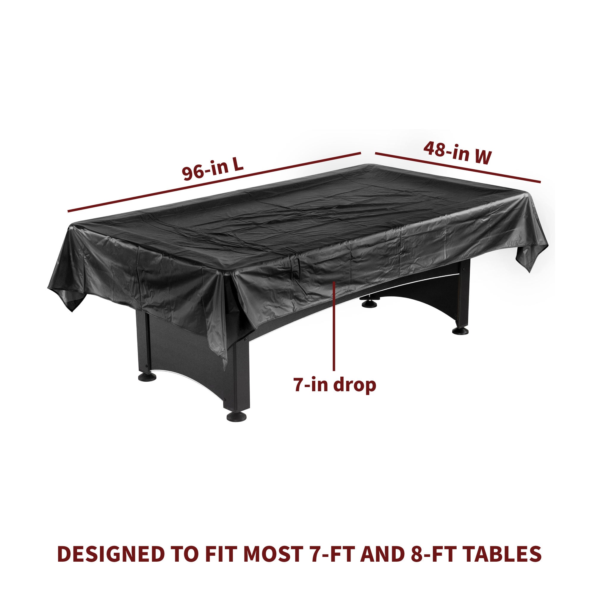 8-ft Billiard Table Cover - Unfitted - Black - image 2