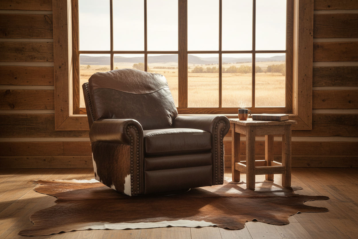 Rocking C Swivel Glider Recliner - Window & Side Table