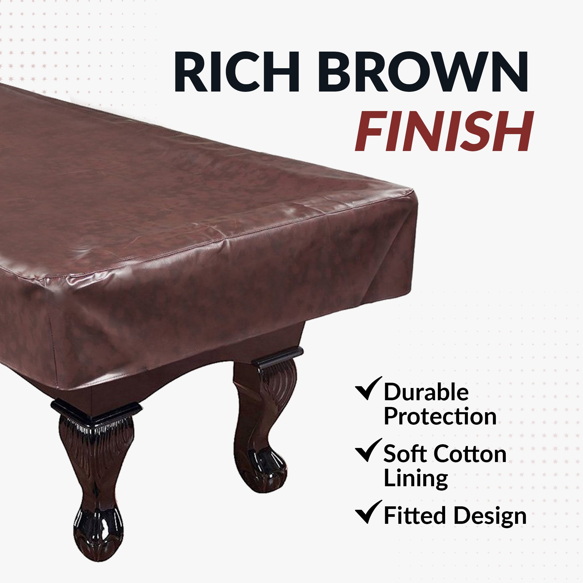 8-ft Billiard Table Cover - Fitted - Brown - image 5
