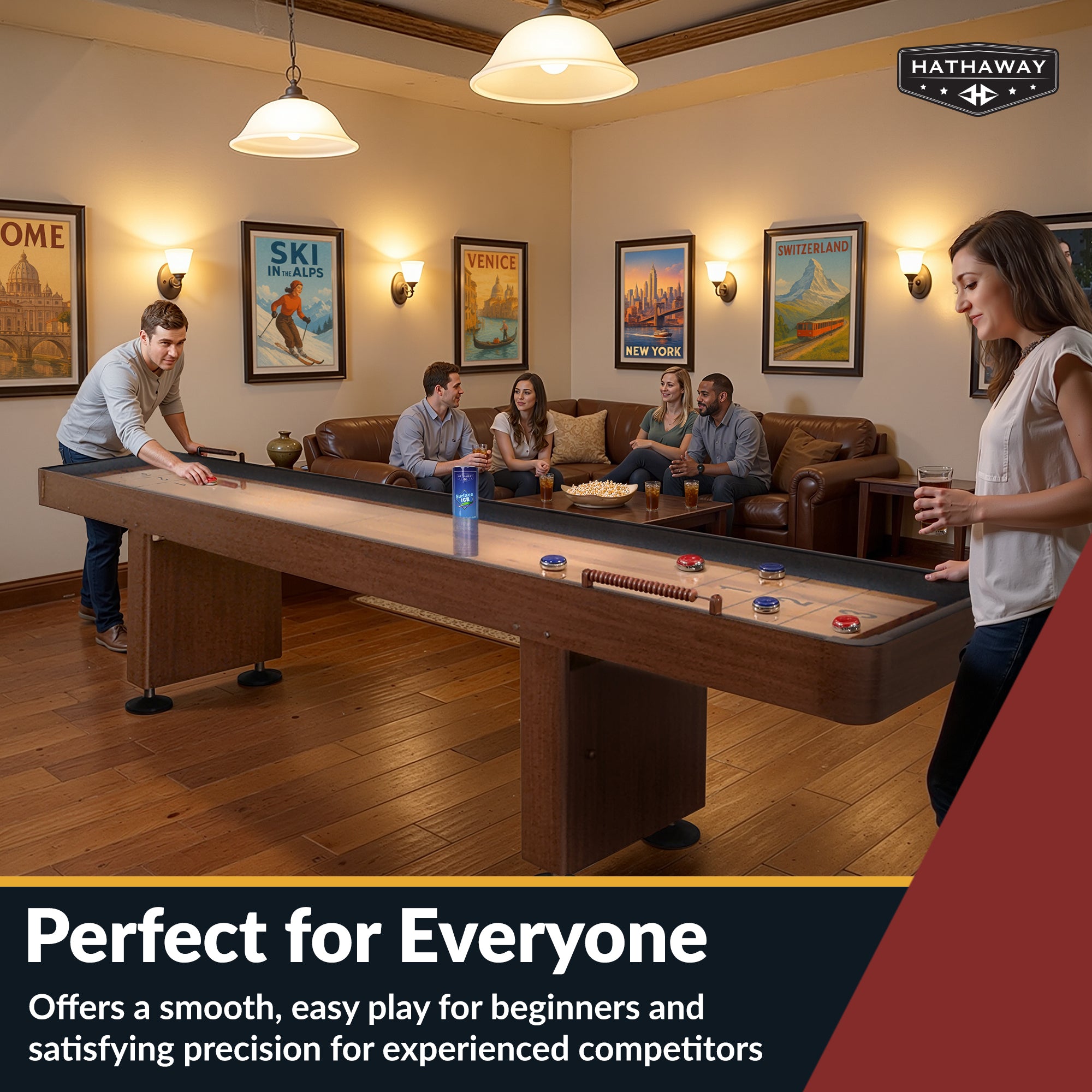 Challenger 12-ft Shuffleboard Table - Walnut Finish - image 8