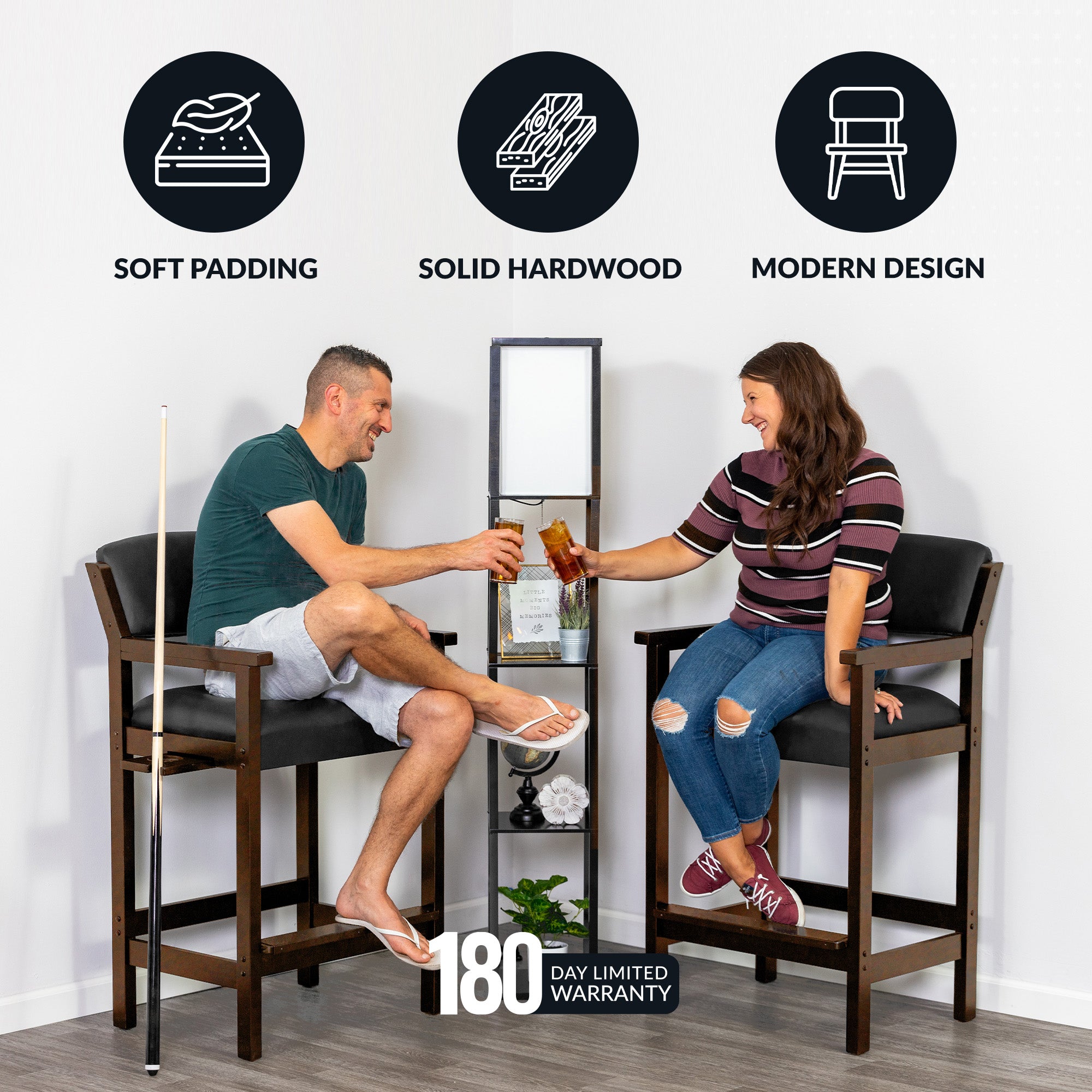 Cambridge 30-in High Top Spectator Chair - Walnut Finish - image 5