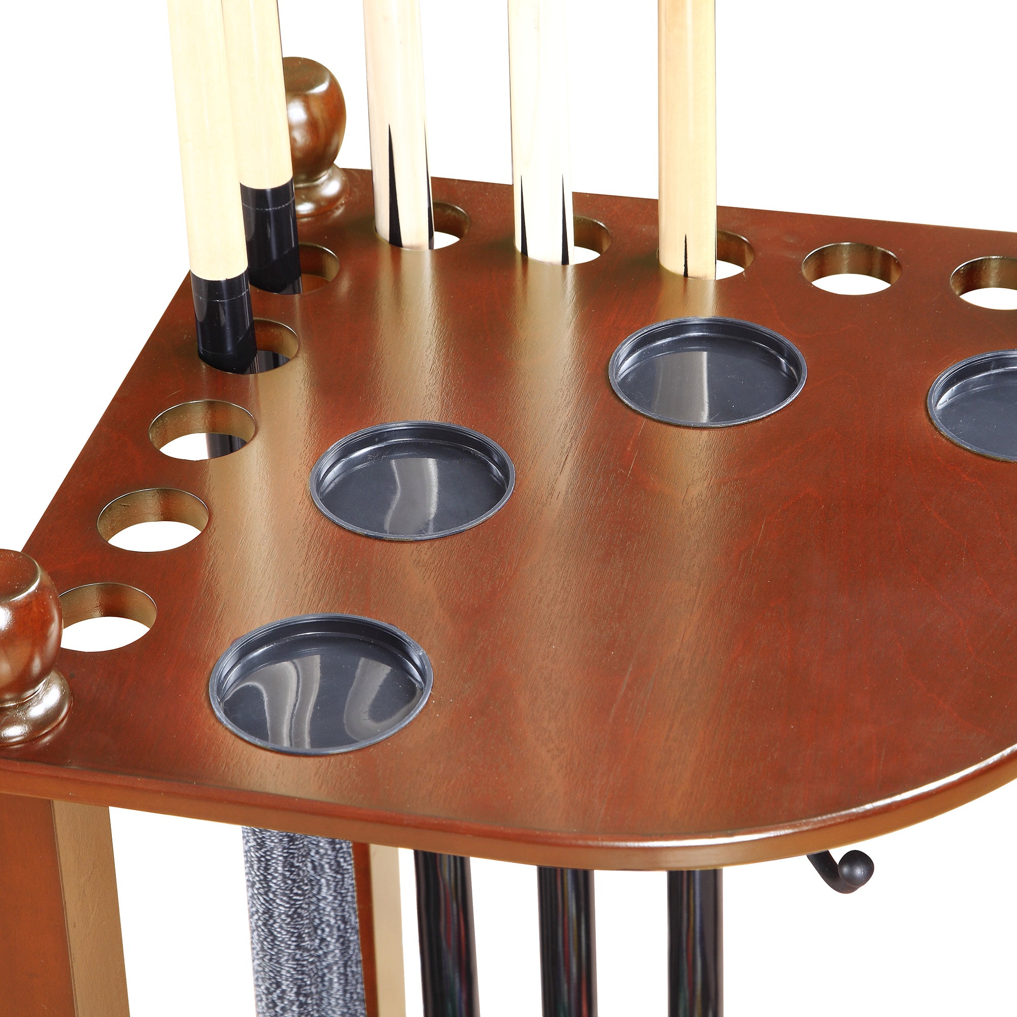 Regent 28-in Corner Floor Billiard Cue Rack - Walnut Finish - image 5