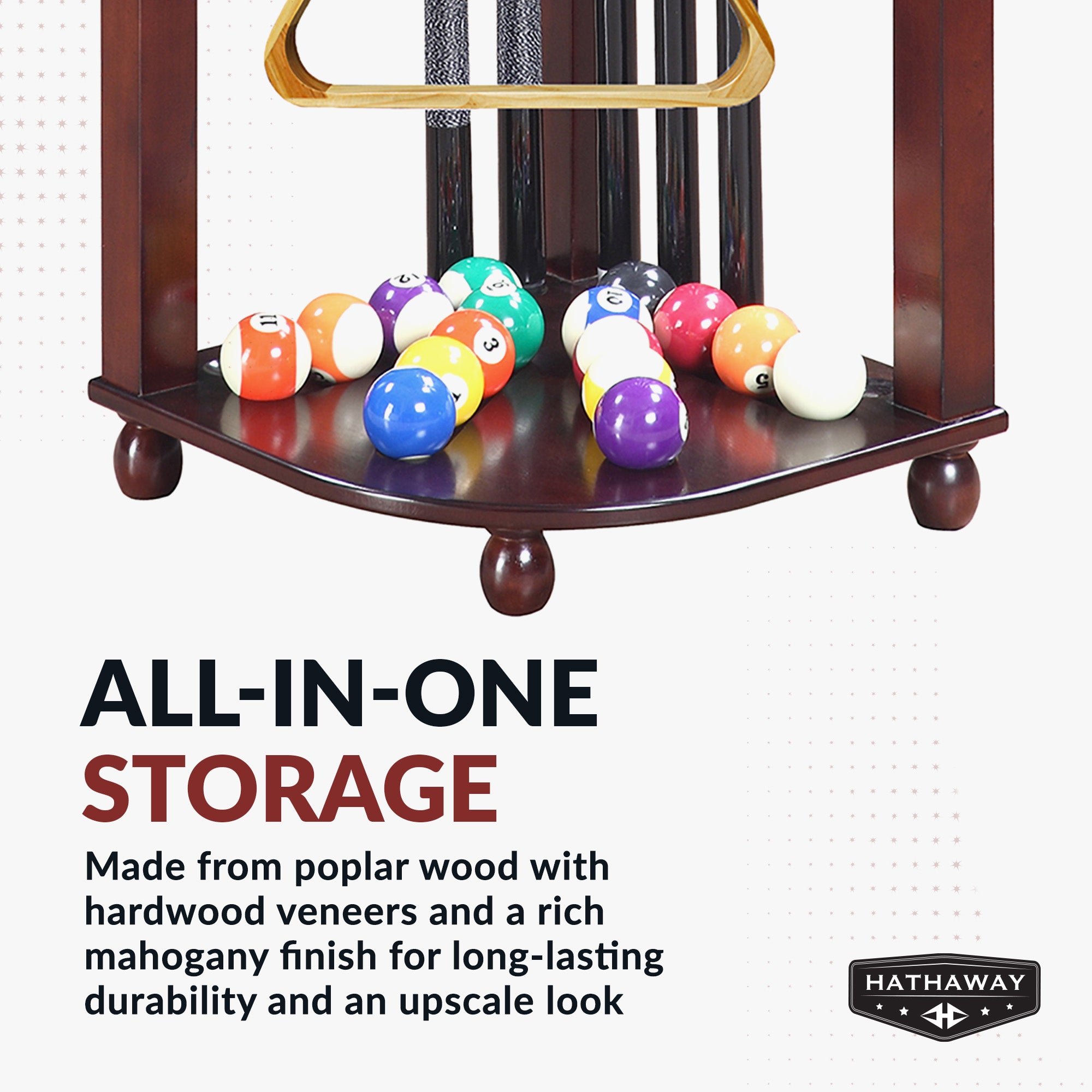 Regent 28-in Corner Floor Billiard Cue Rack - Mahogany Finish - image 6