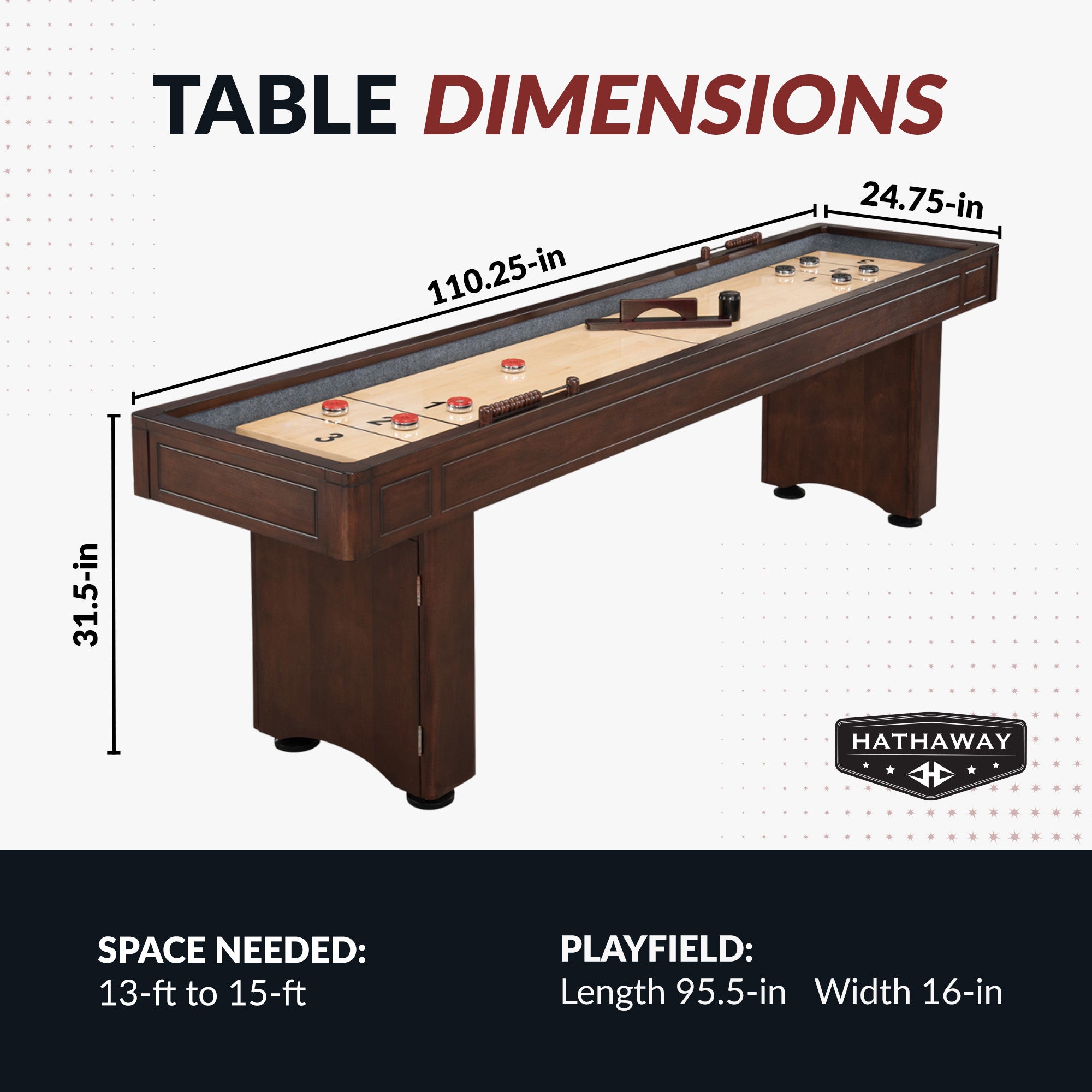 Austin 9-ft Shuffleboard Table with Bowling Pin Set - image 2
