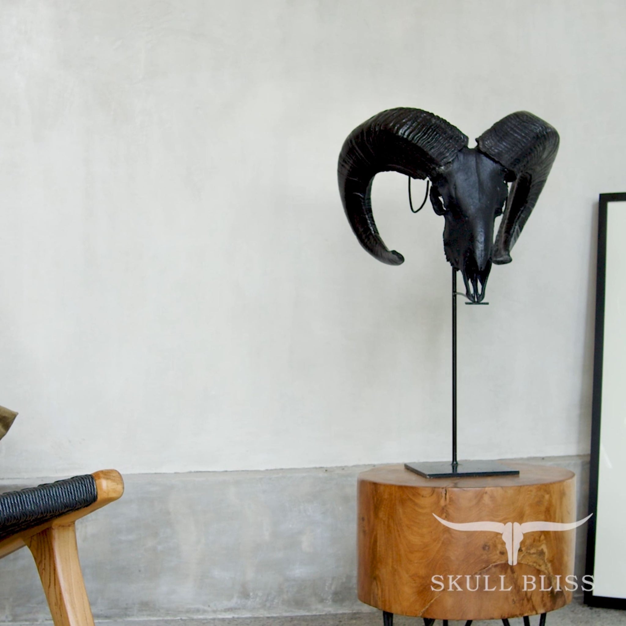 Ram Skull - Matte Black Storm