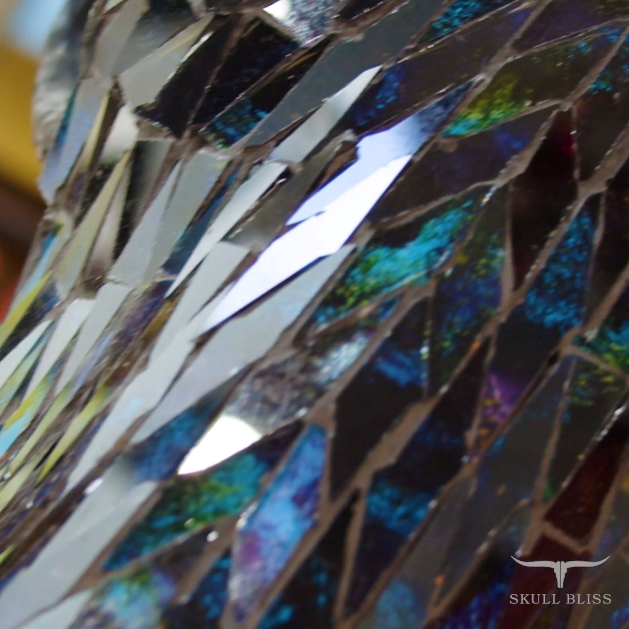 Longhorn Skull - Blue Mirror // Mosaic Finish