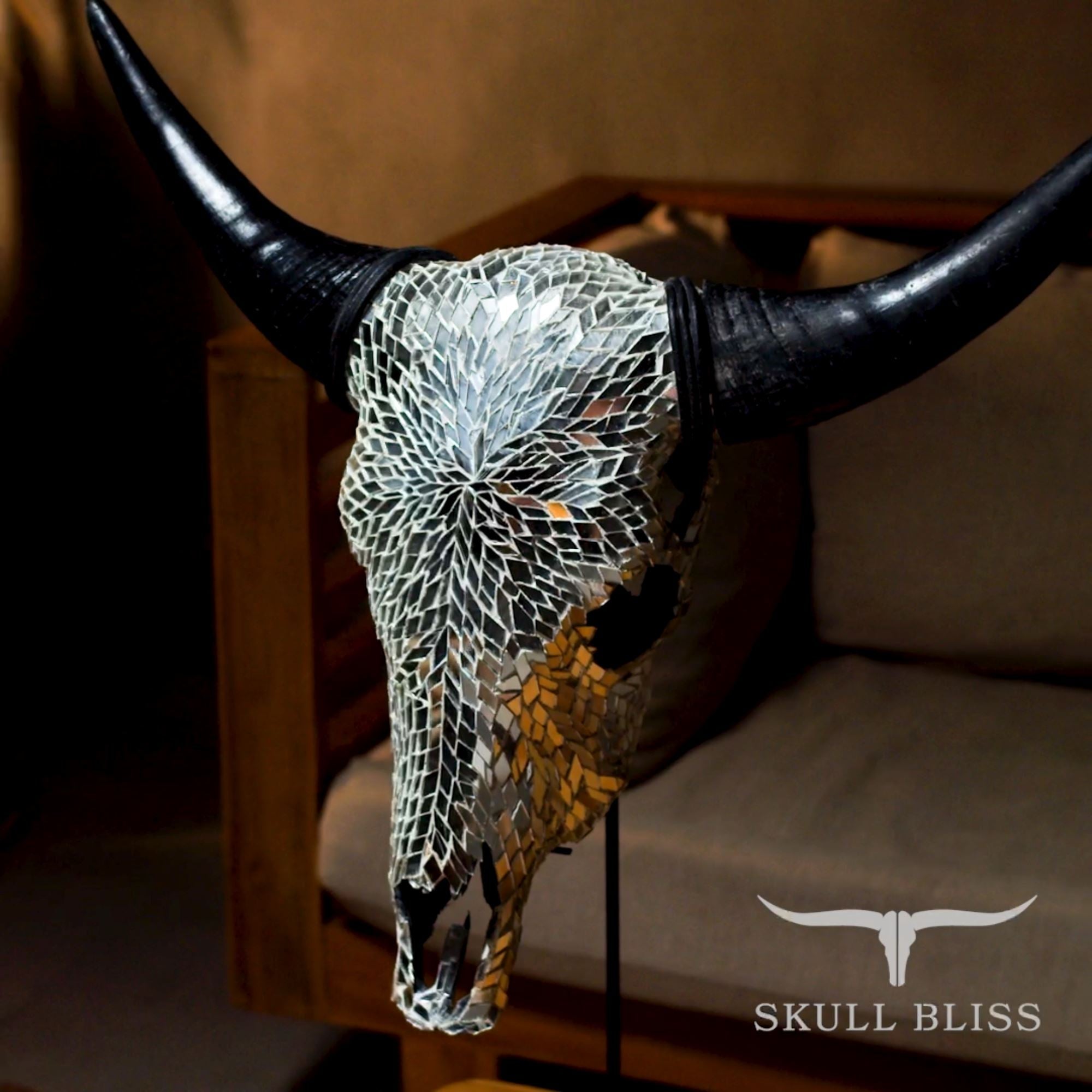 Cow Skull - Mirror // Mosaic Finish