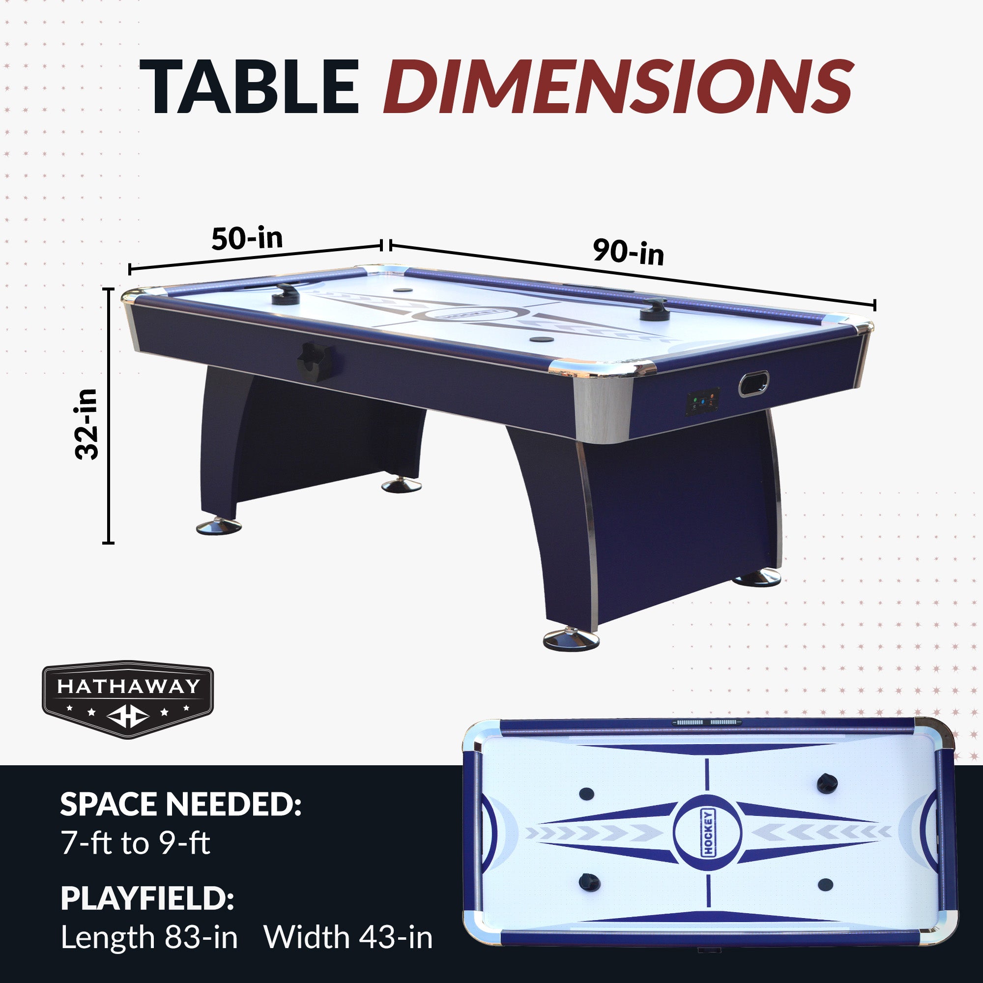 Phantom II 90-in Air Hockey Table with LED Scoring and Lights - image 3