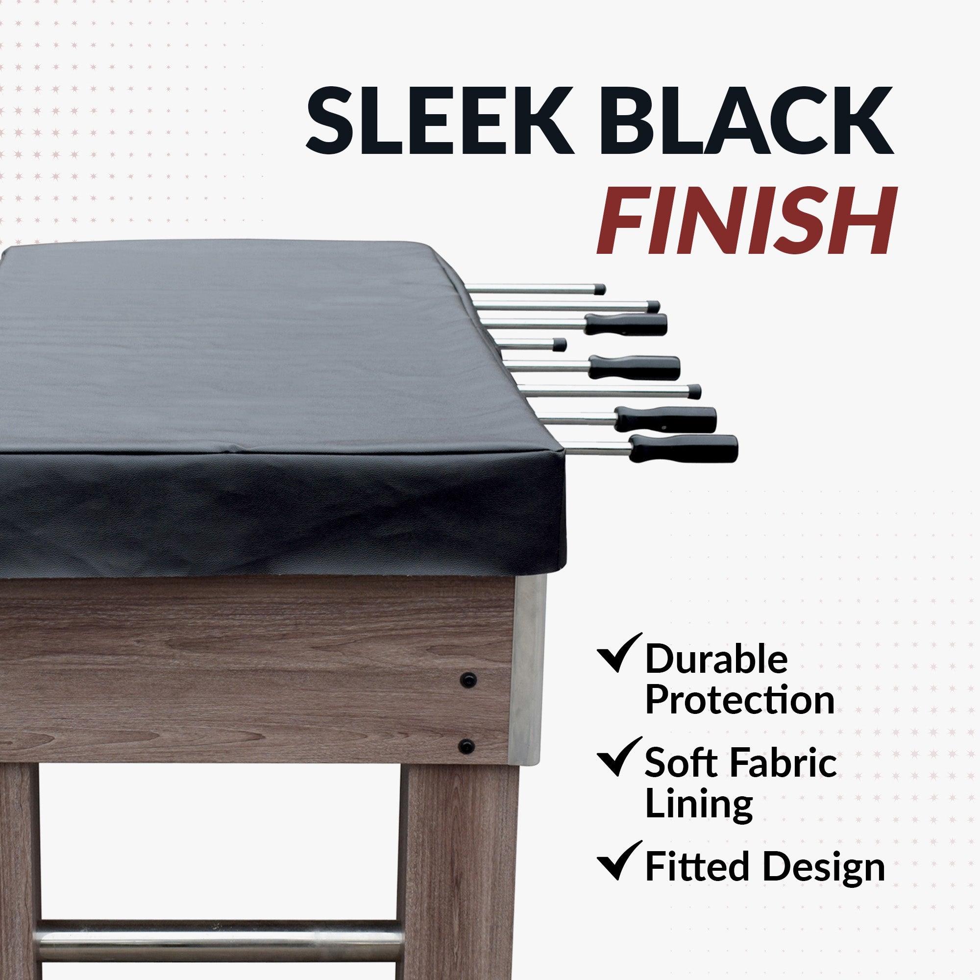 Foosball Table 54-in Foosball Table Cover - Fitted -Black - image 4