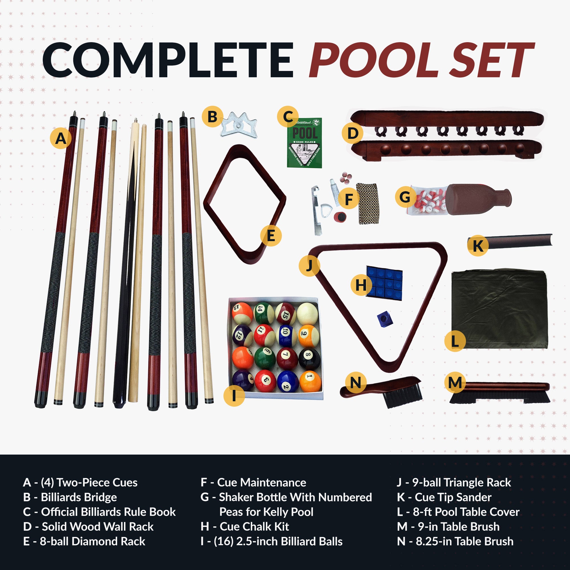 Deluxe Billiards Accessory Kit - Mahogany Finish - image 2
