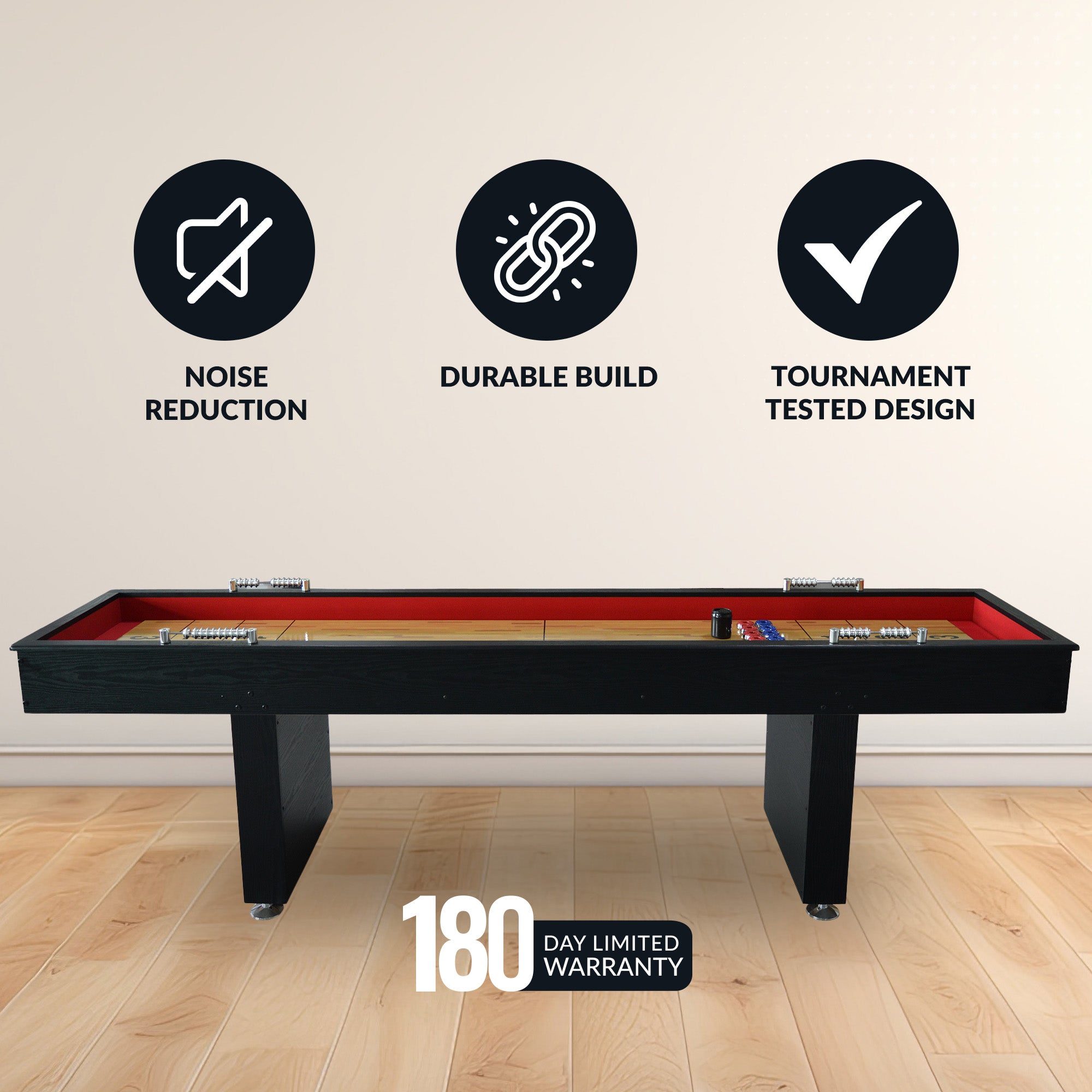 Avenger 9-ft Shuffleboard Table - Black Finish - image 4
