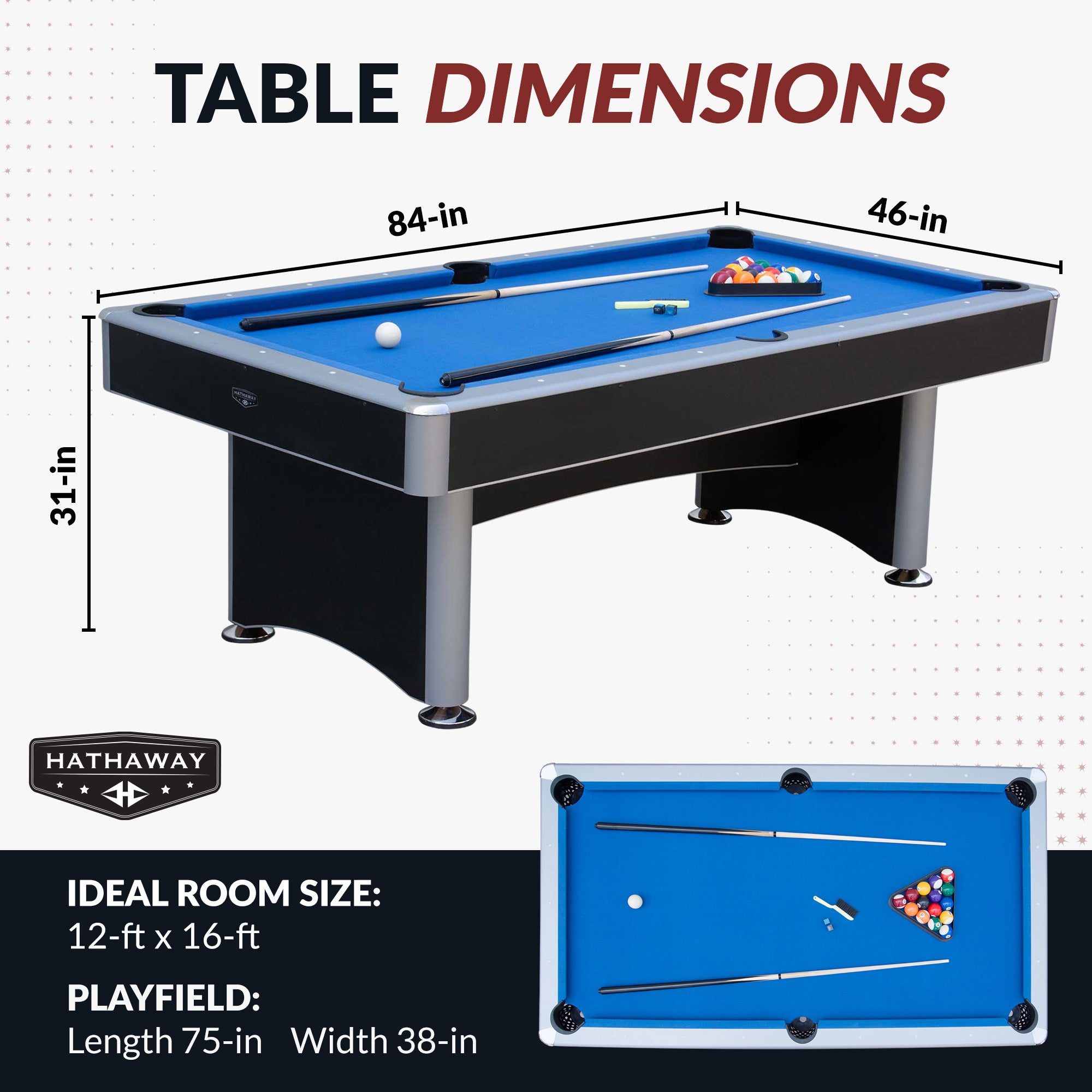 Maverick II 7-ft Pool Table with Table Tennis Top - Black with Blue Felt - image 2