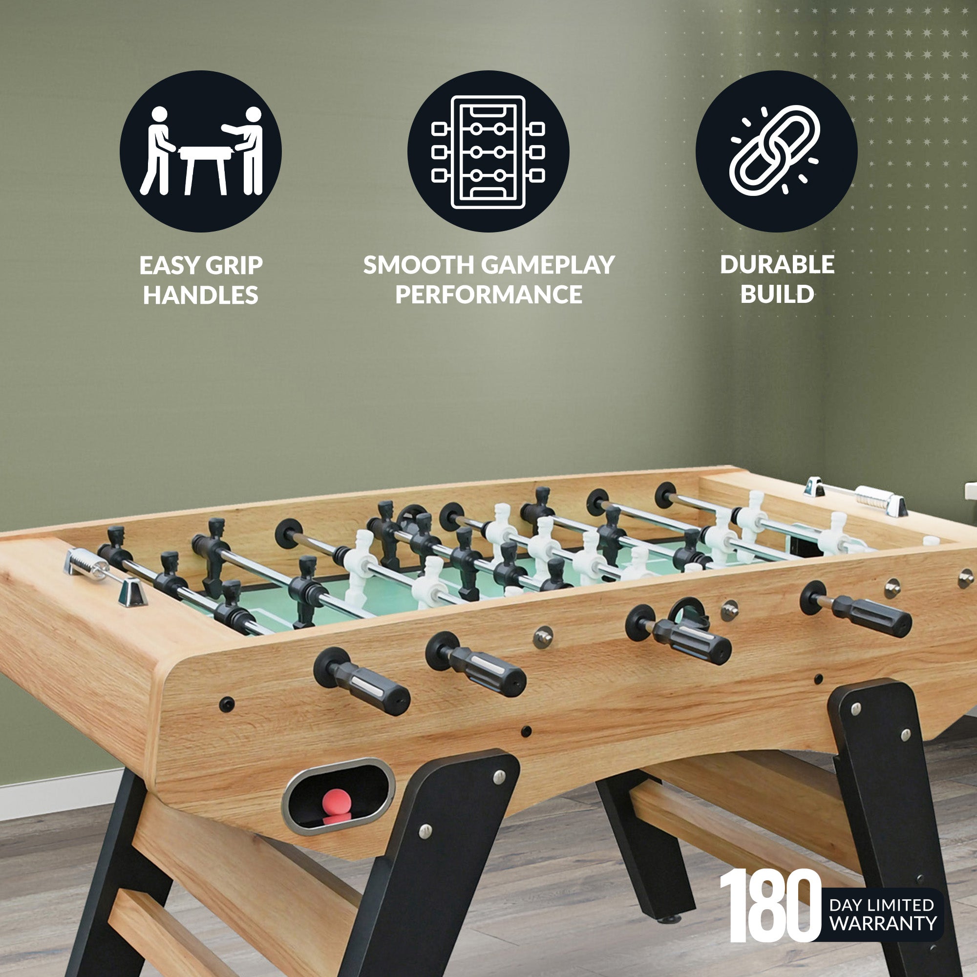 Center Stage Pro Series 59-in Foosball Table - Telescopic Safety Rods - image 5