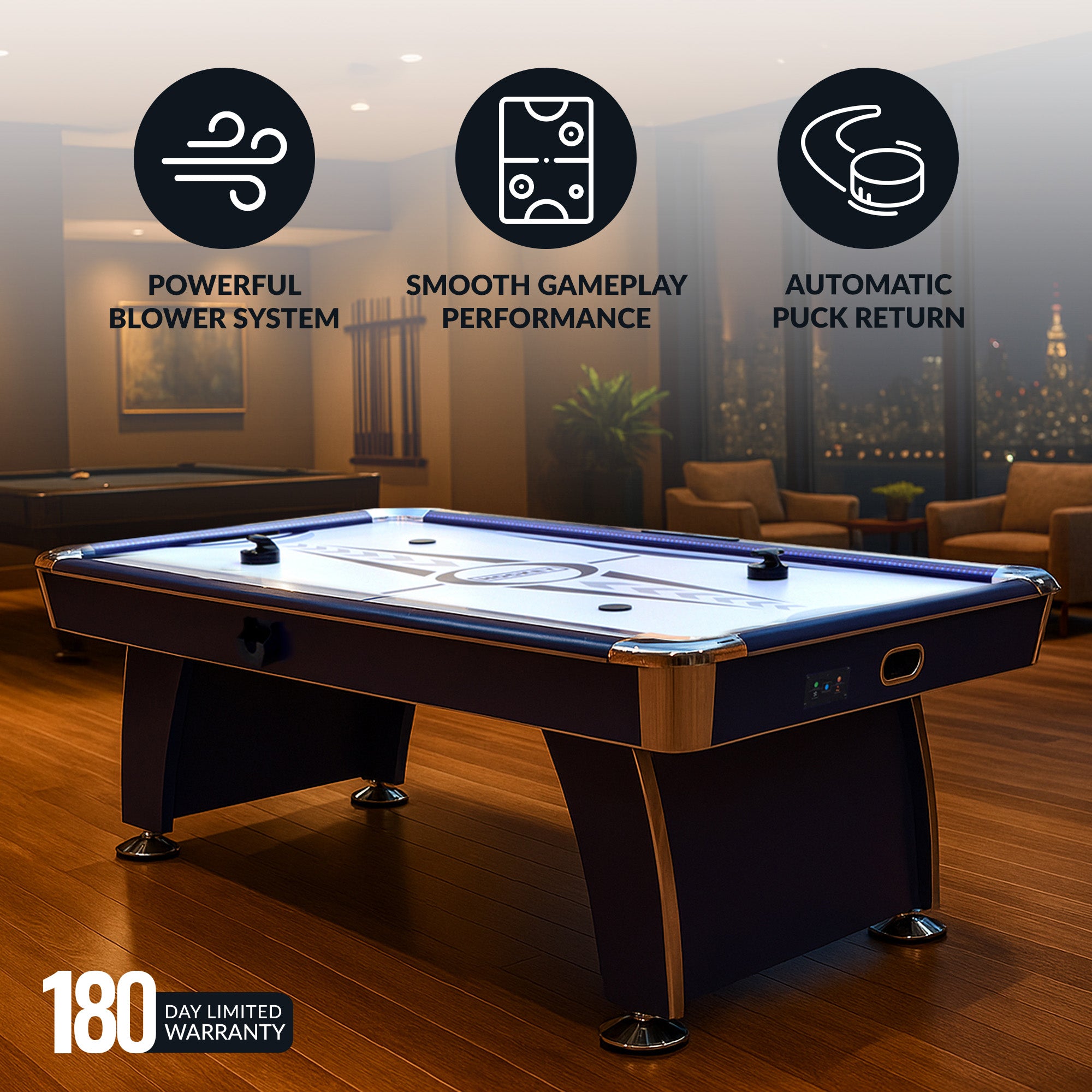 Phantom II 90-in Air Hockey Table with LED Scoring and Lights - image 5