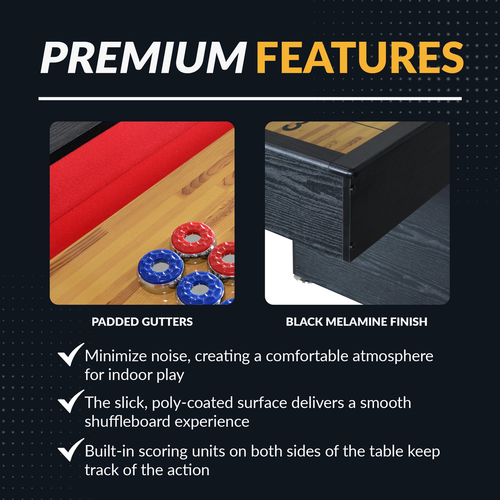 Avenger 9-ft Shuffleboard Table - Black Finish - image 5