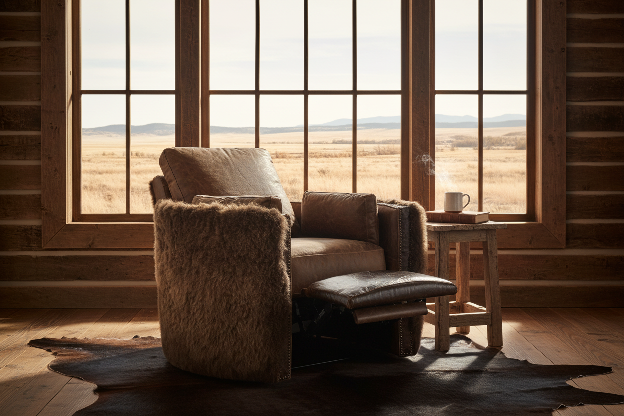 Yellowstone Swivel Recliner - Window & Side Table