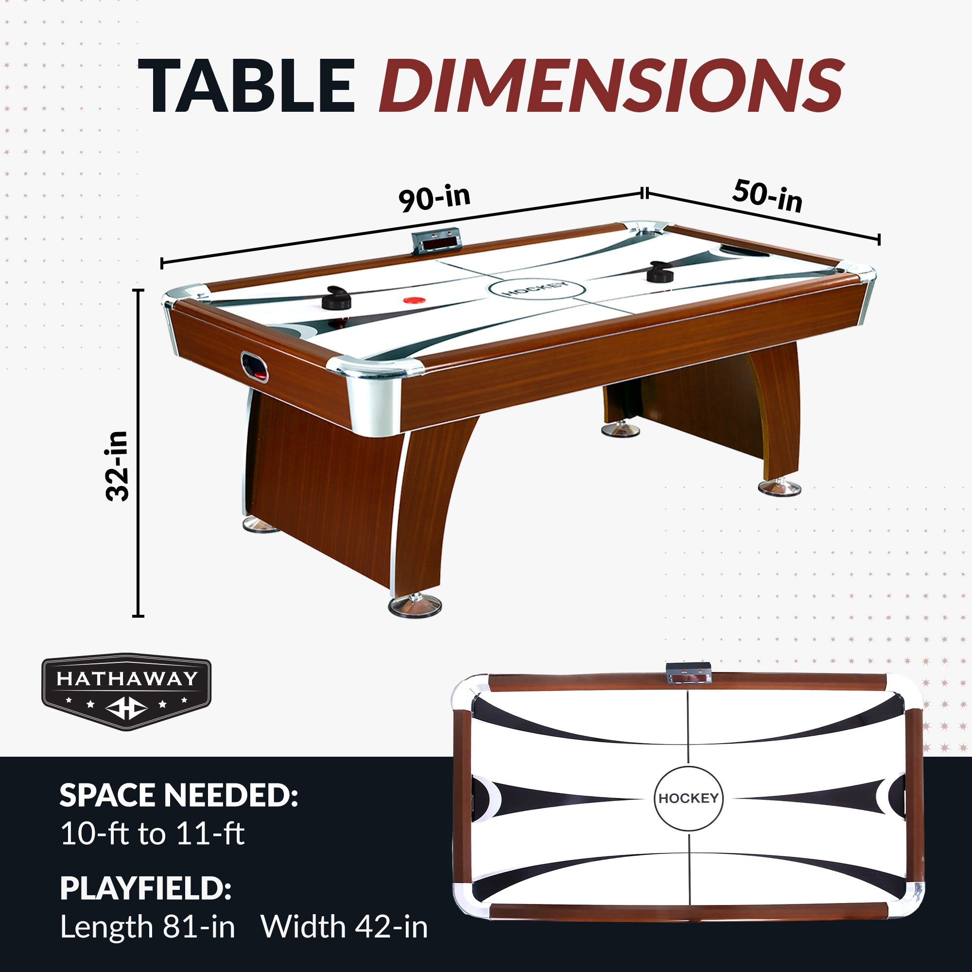 Brentwood 90-in Air Hockey Table with LED Scoring and Sound - image 3