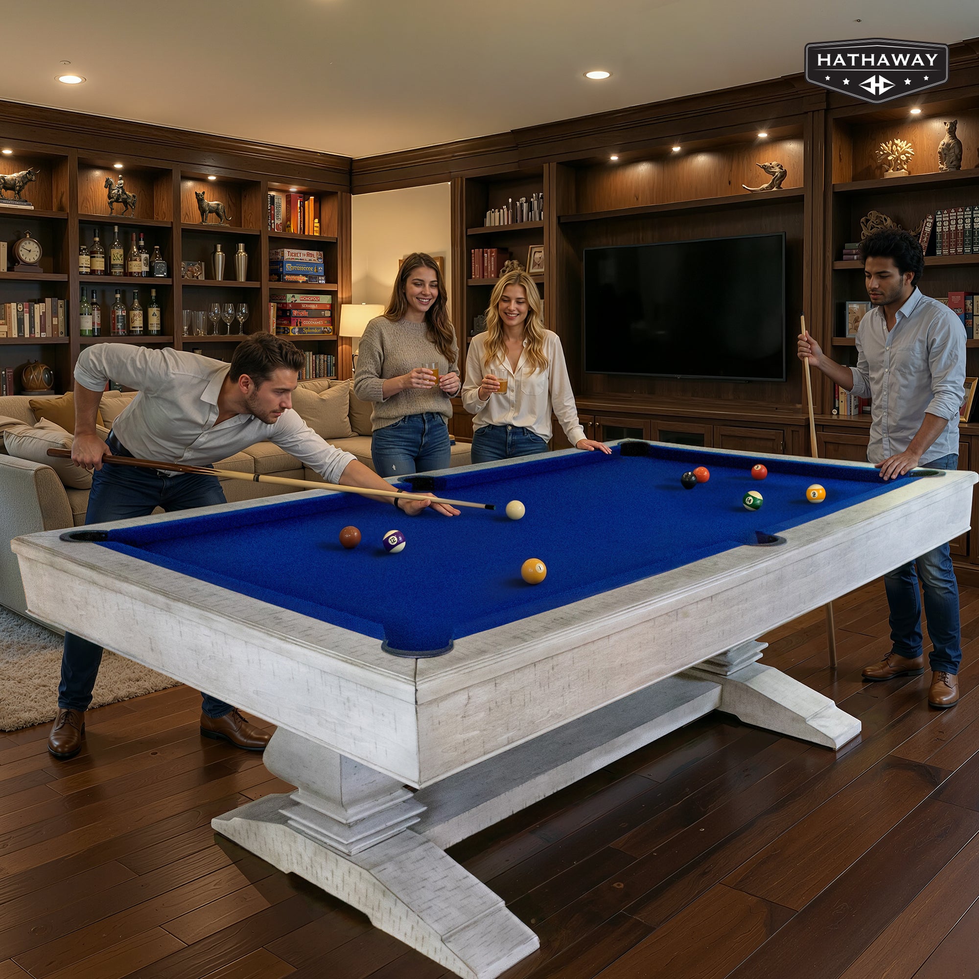 Montecito 8-ft Pool Table- Driftwood Finish with Blue Felt - image 8