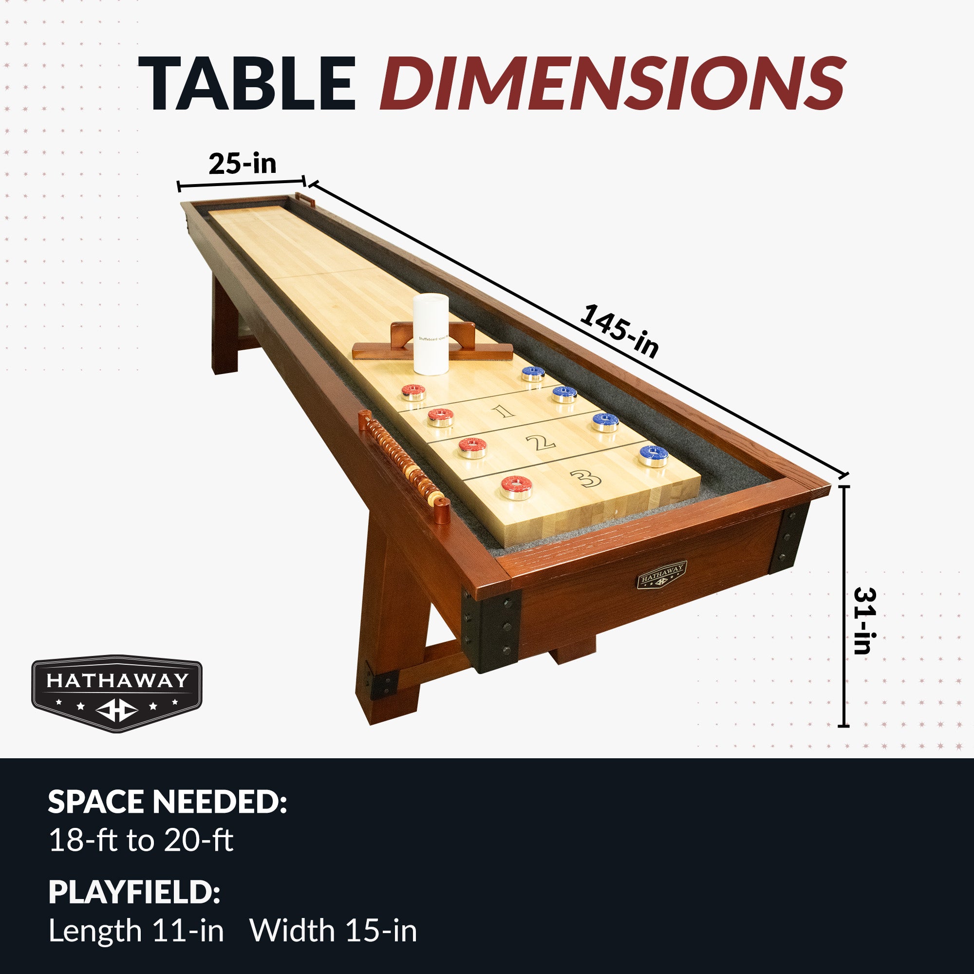 Cheyenne 12-ft Shuffleboard Table - Rustic Oak Finish - image 3